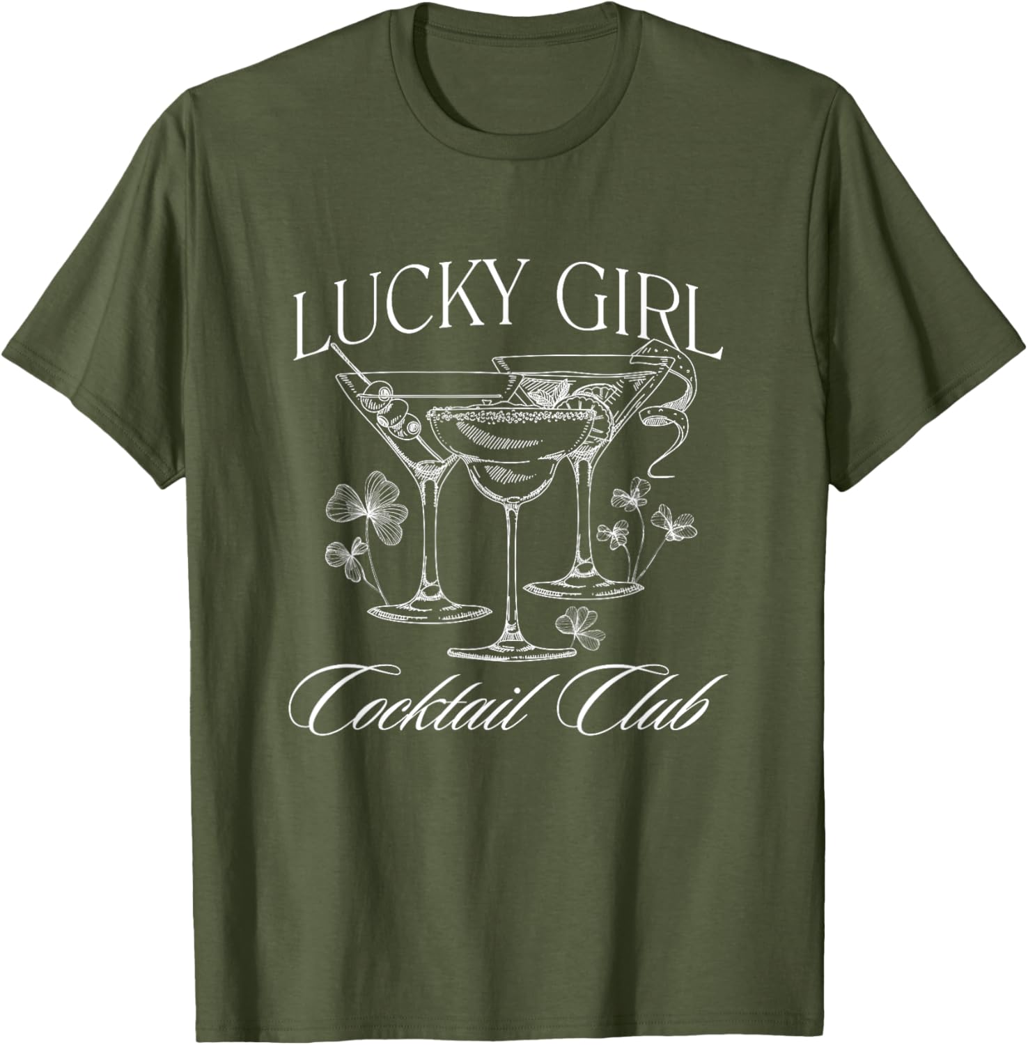 Lucky Girl St Patrick's Day Martini Margs T-Shirt for Festive Fun - 2