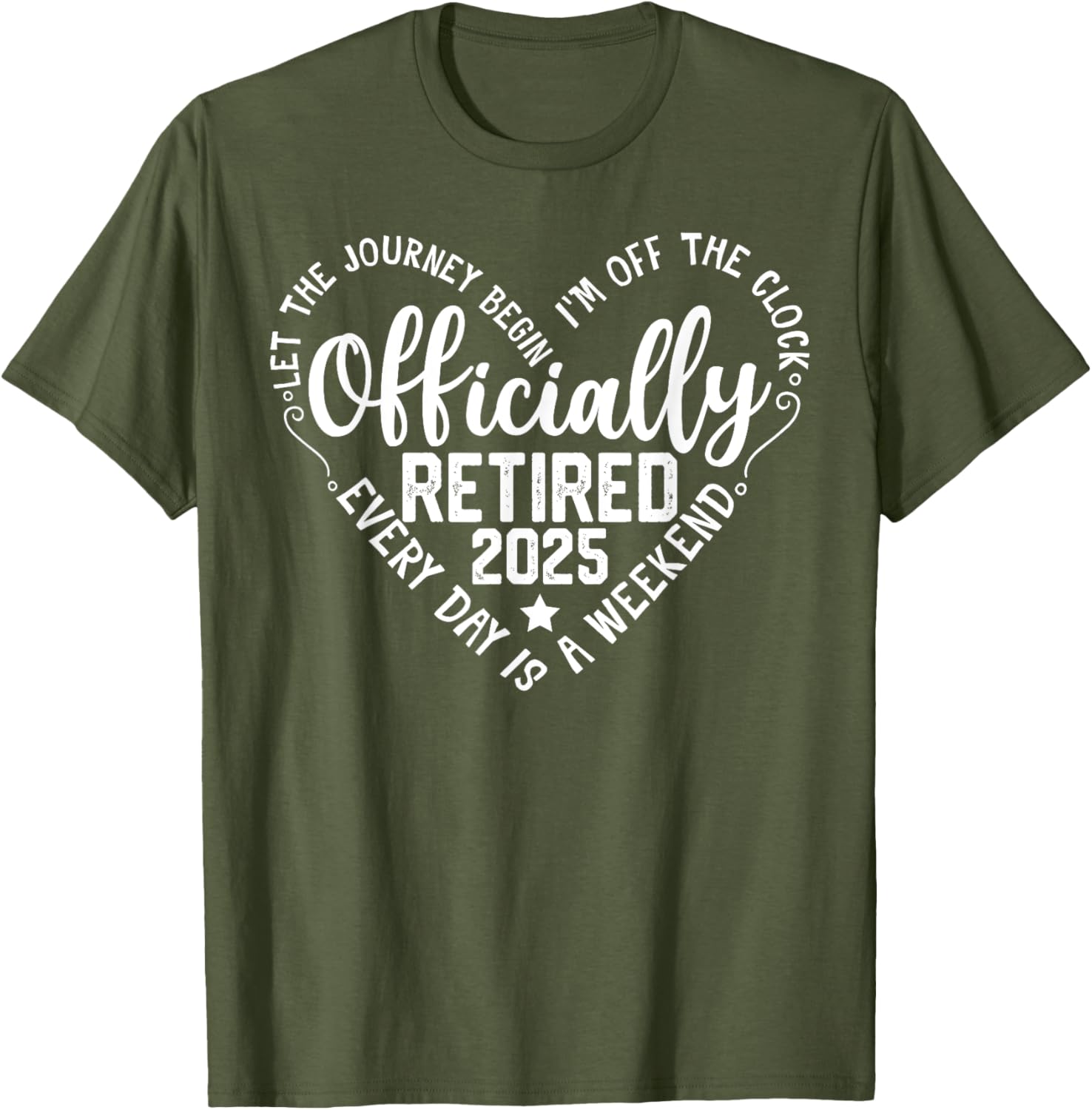 Officially Retired 2025 Heart T-Shirt for Women - Perfect Retirement Gift - 1