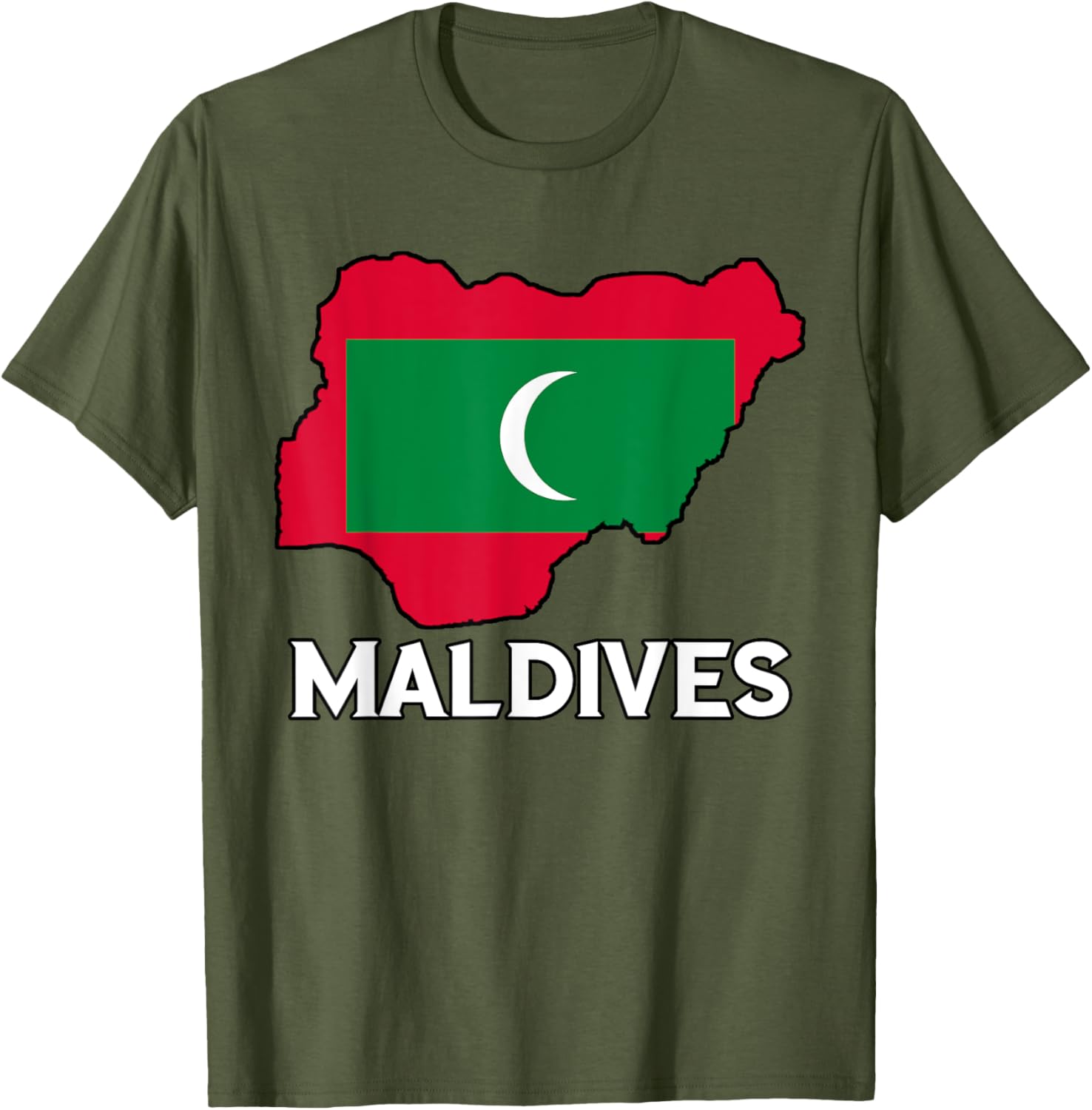 Maldivian Pride Flag Map T-Shirt for Comfort and Style in Clothing - 15