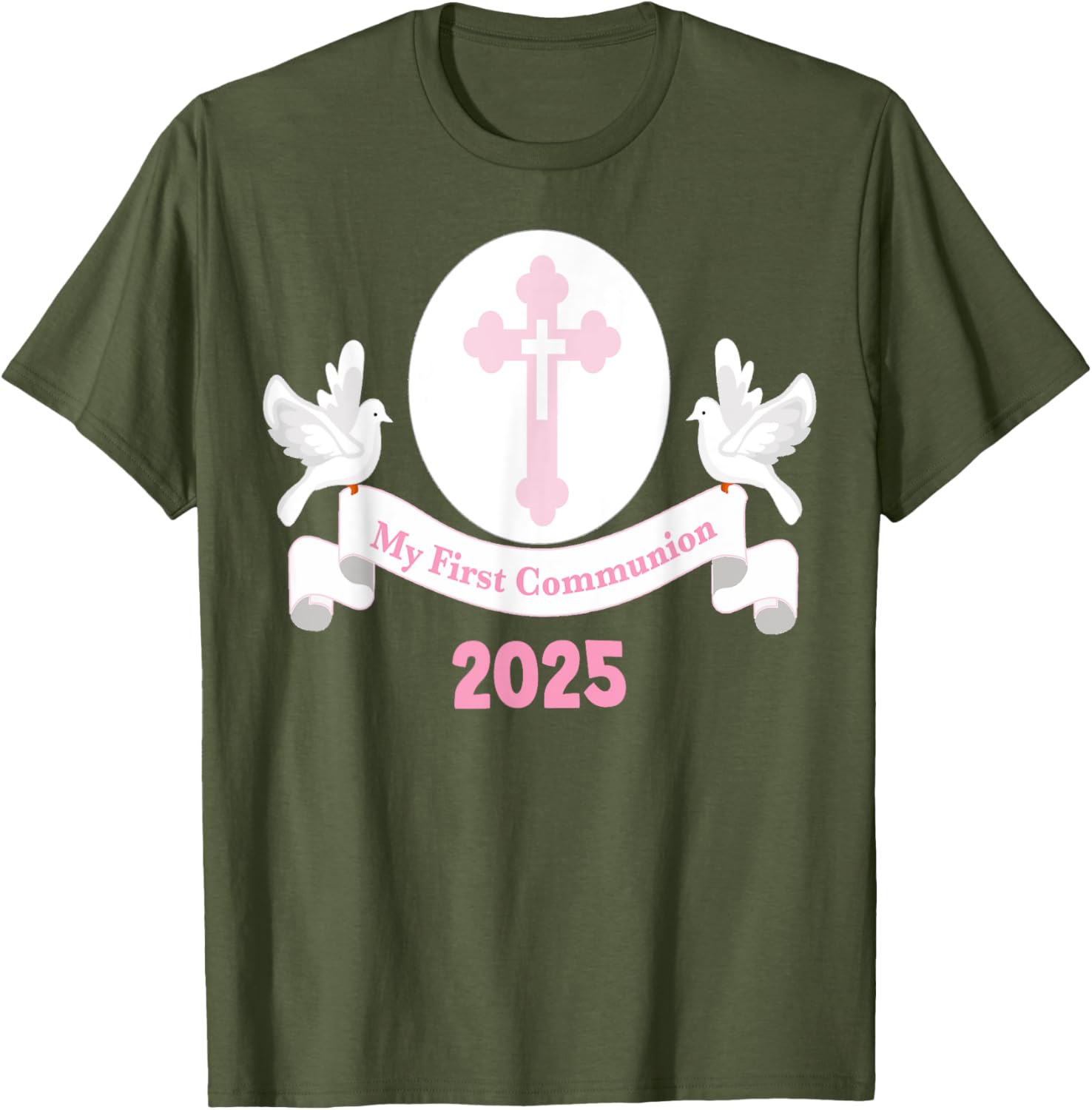 First Communion Girls Pink Cross T-Shirt for Daughter or Niece 2025 - 6