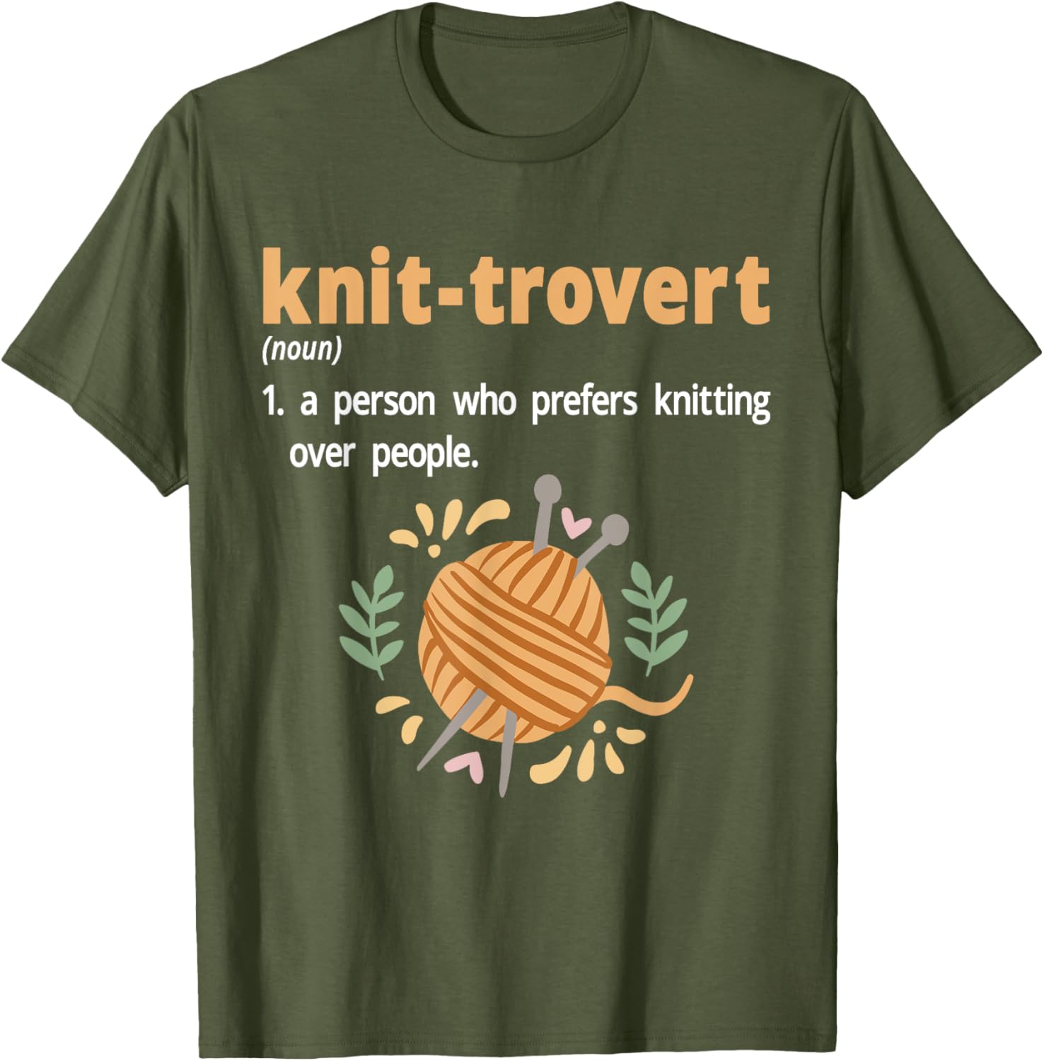 Knit-trovert Introvert Humor T-Shirt for Knitters - Perfect Gift Idea - 3