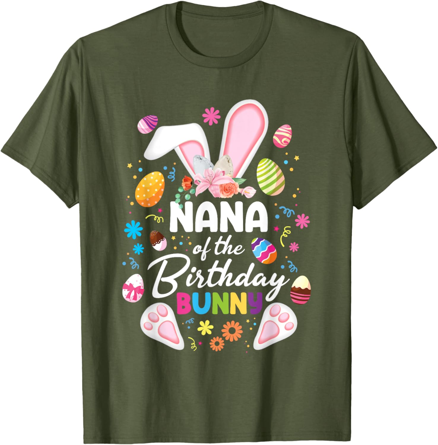 Nana Of The Birthday Bunny Easter Family Matching T-Shirt for Fun Celebrations - 14
