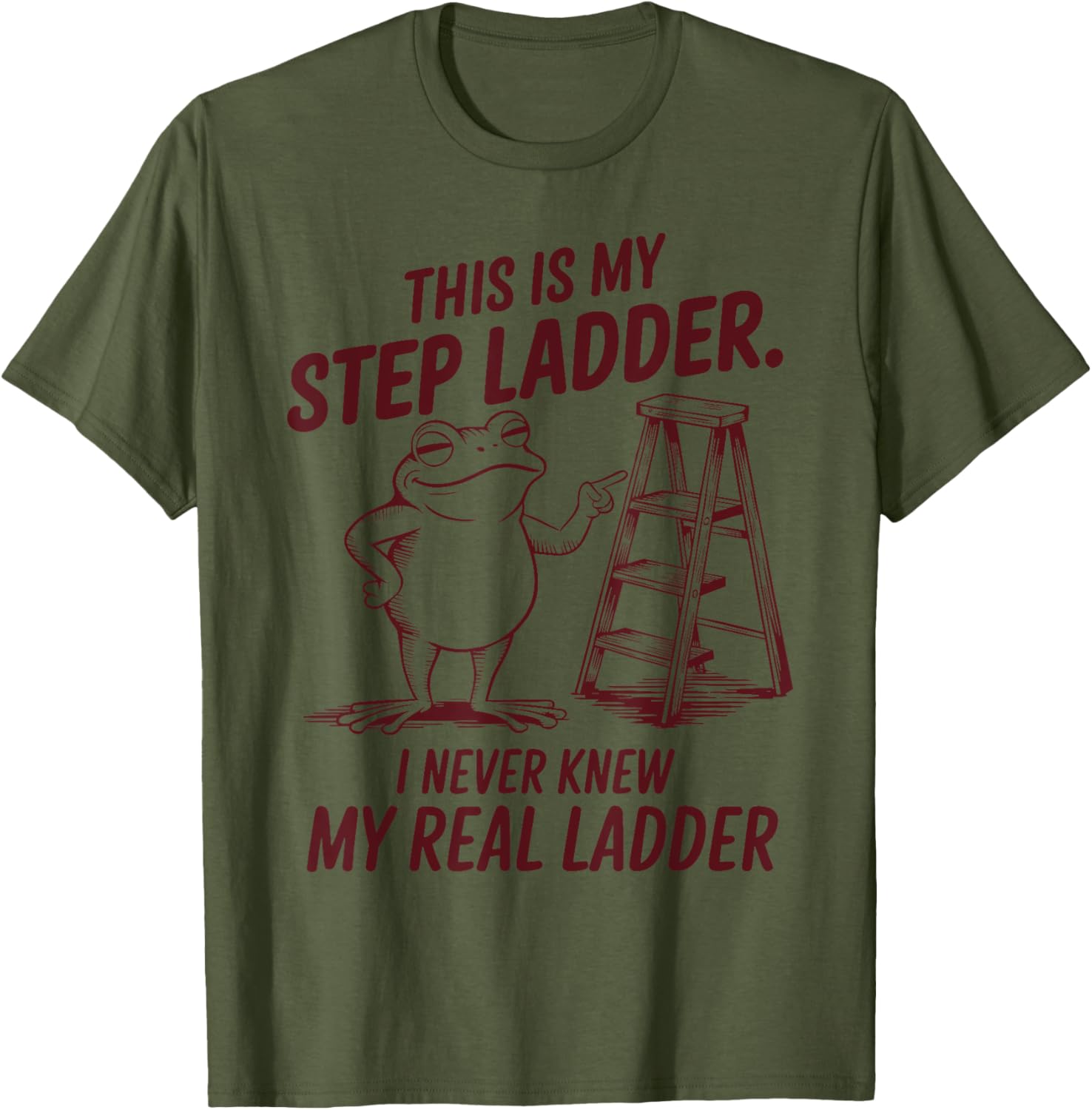 Funny Frog Step Ladder T-Shirt for Unique Fashion Lovers - 4