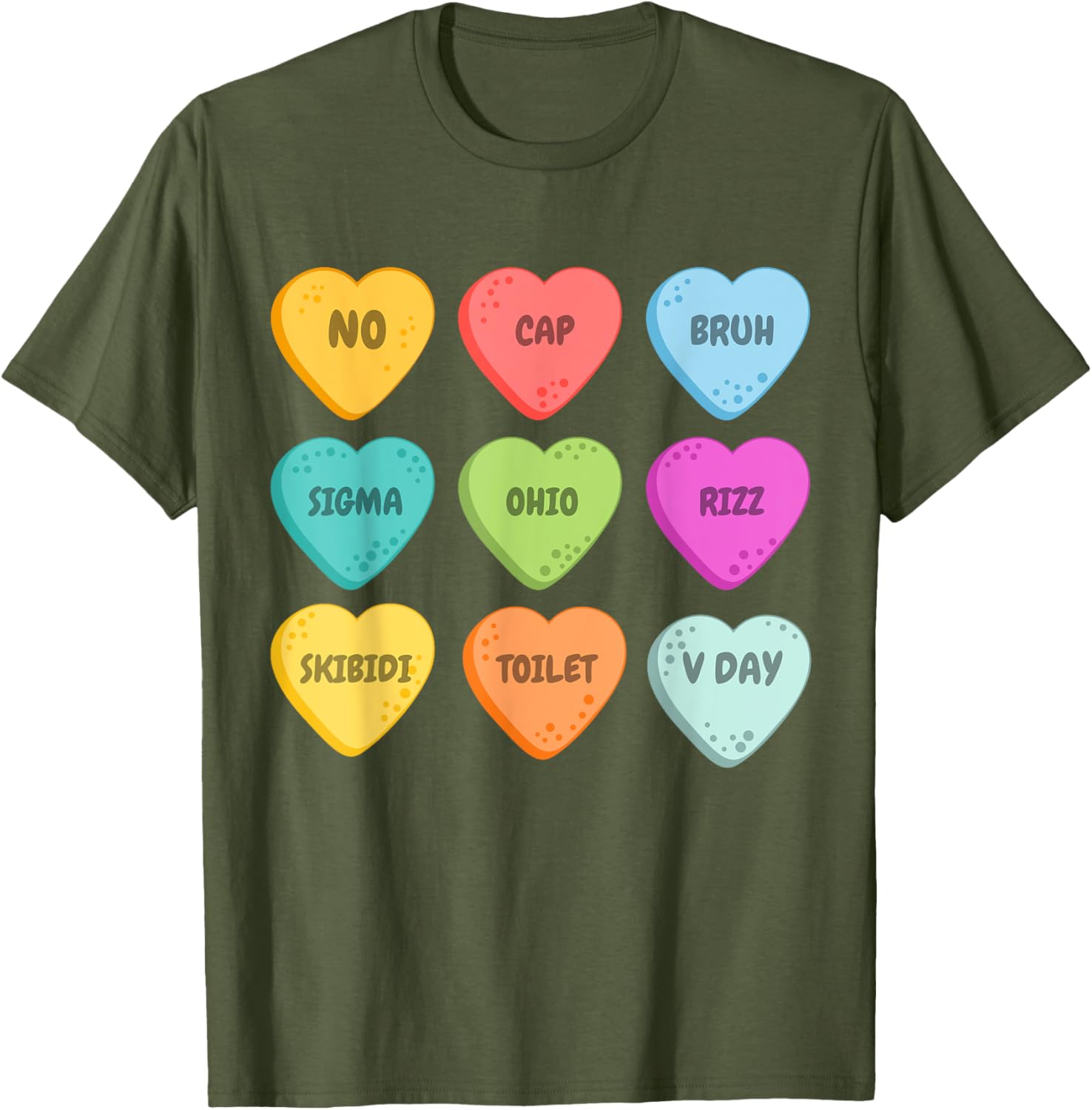 Skibidi Valentine's Day Rizz Candy Heart T-Shirt for Groovy Love Vibes - 16