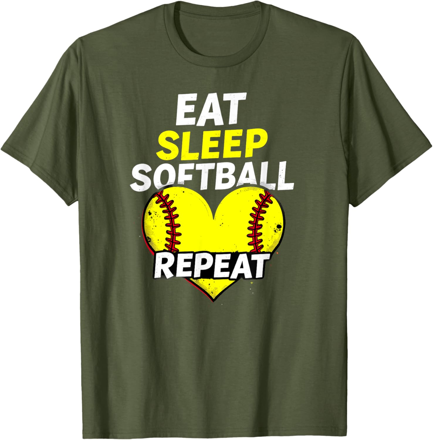Eat Sleep Softball Repeat Girls T-Shirt Fun Sports Apparel for Fans - 18
