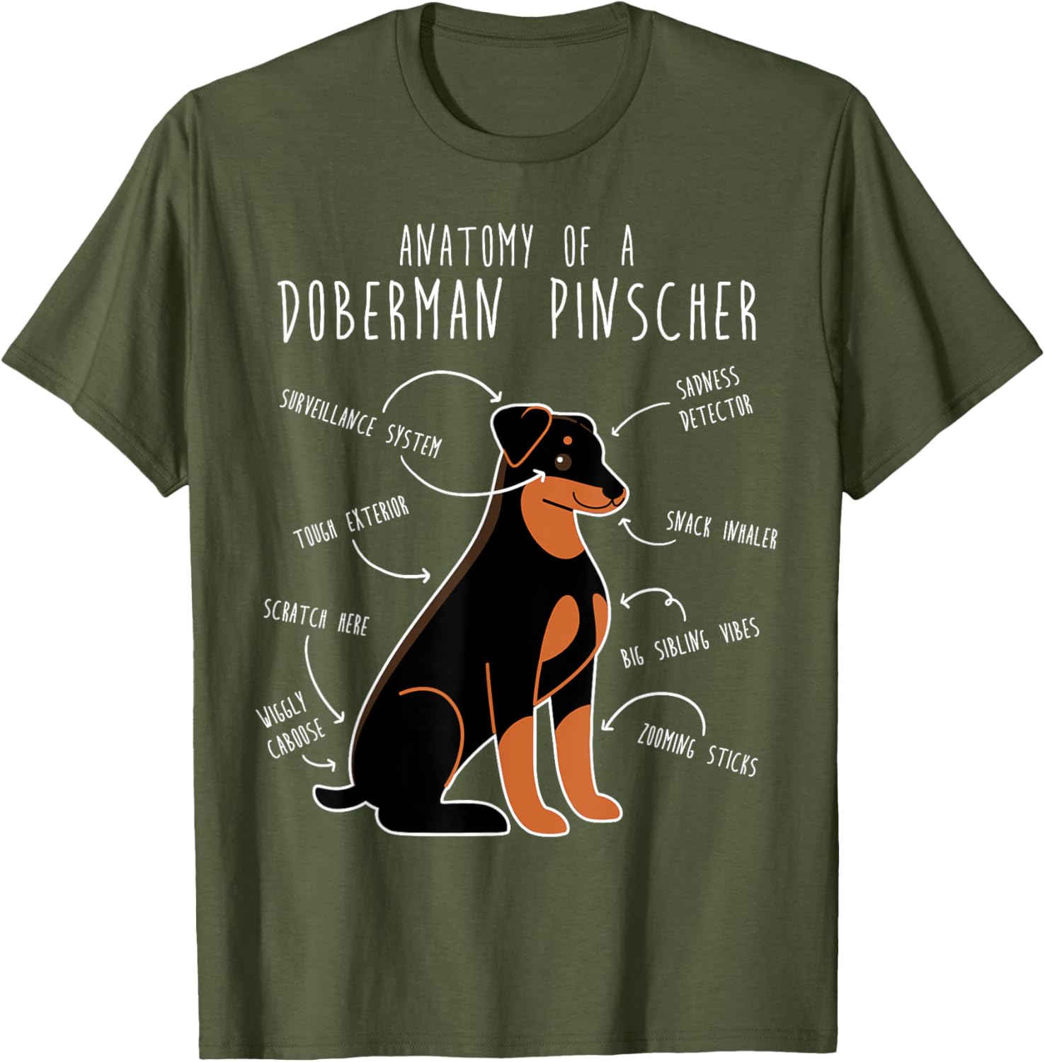Cute Doberman Pinscher Floppy Ears T-Shirt for Proud Pet Moms - 14
