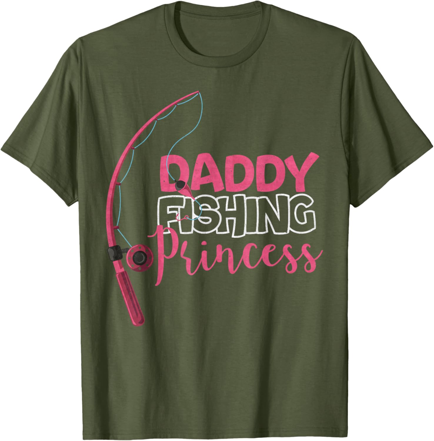 Funny Daddy's Fishing Princess T-Shirt for Girls - Cute Kids Apparel - 1