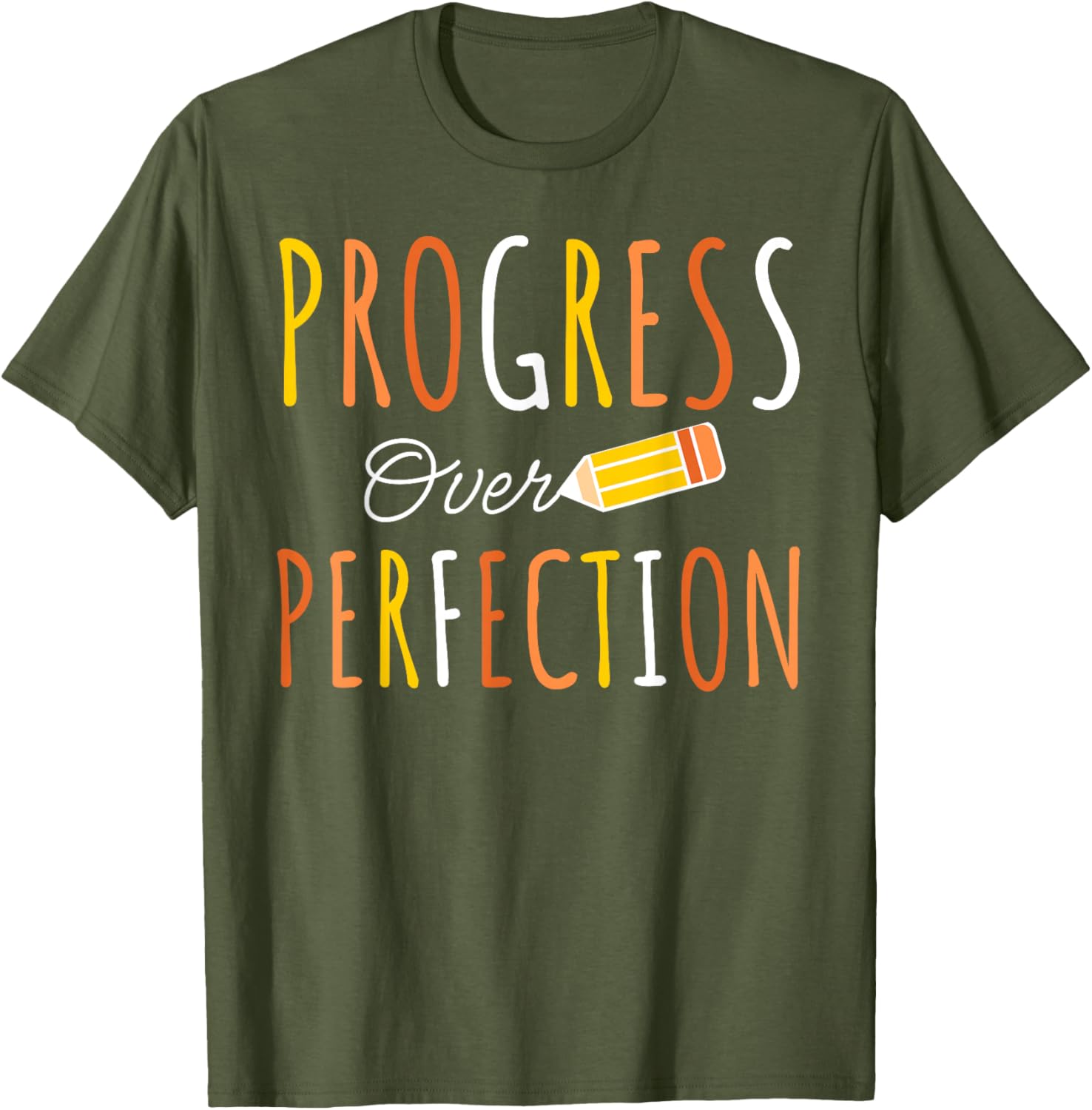 Progress Over Perfection Teacher Back-to-School T-Shirt for Educators - 10