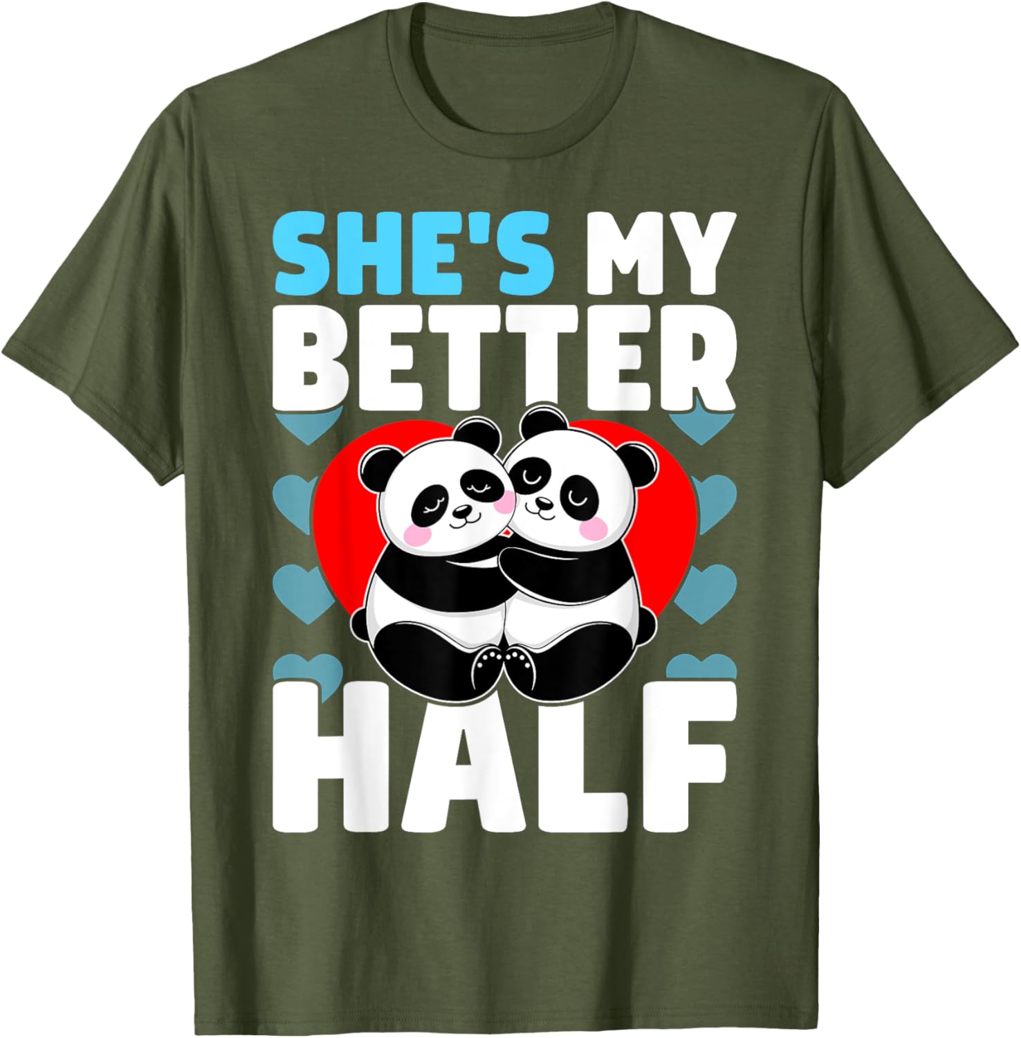 Adorable Better Half Heart Panda Couple Valentine's Day T-Shirt - 10