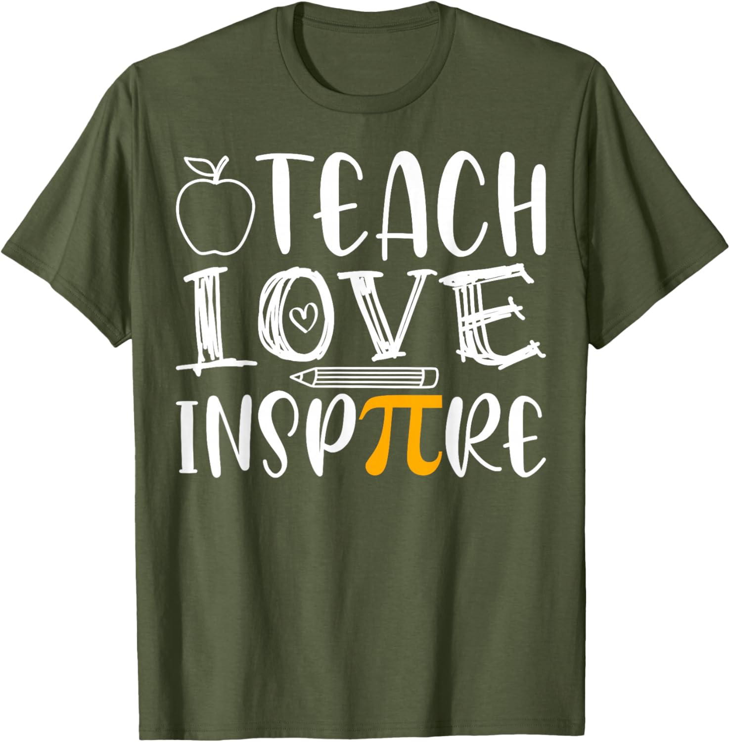 Teach Love Inspire Pi Day Math Teacher T-Shirt for Mathematicians - 16