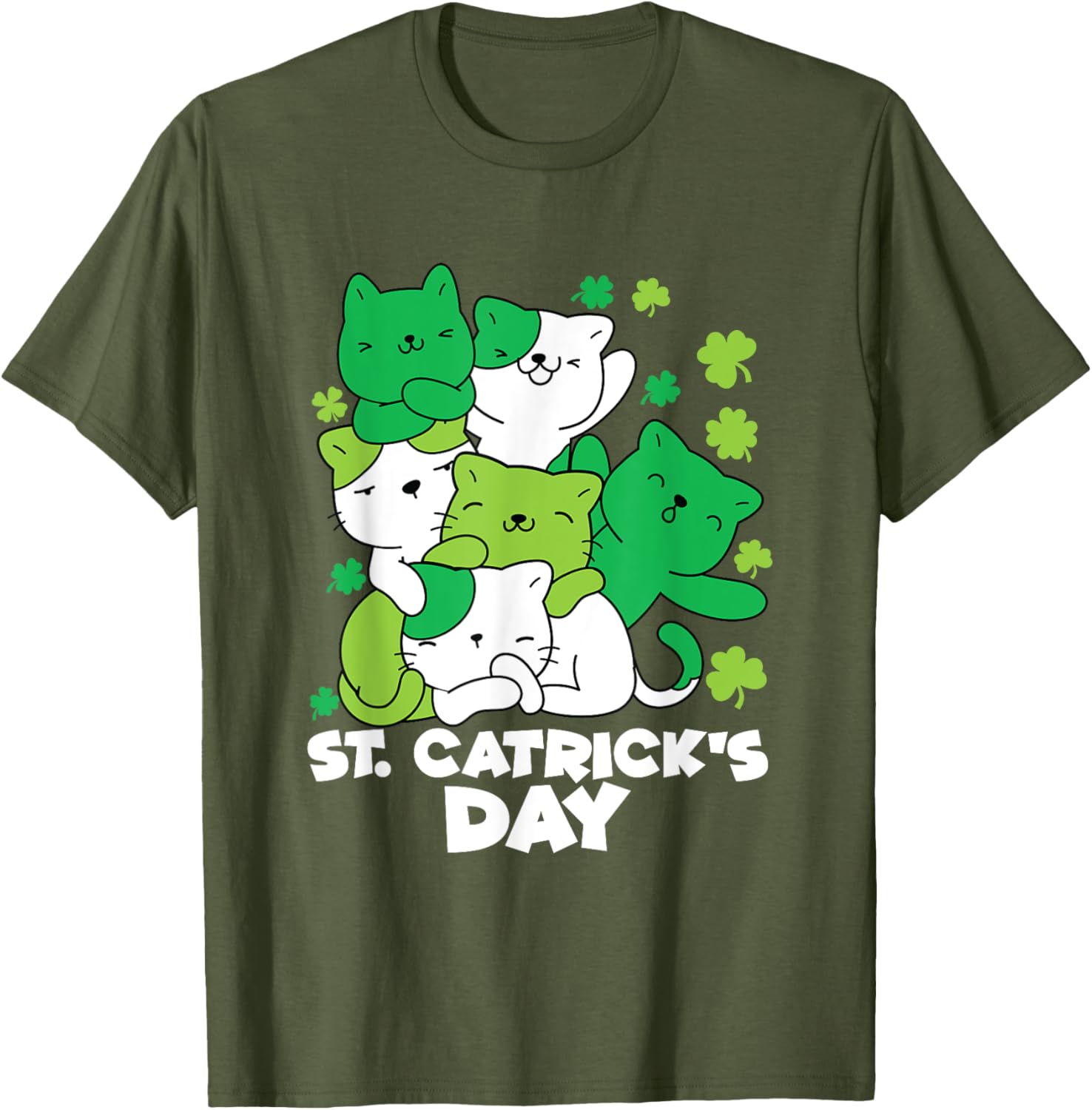 Cute Cat St. Patrick's Day Leprechaun T-Shirt for Festive Fun - 14