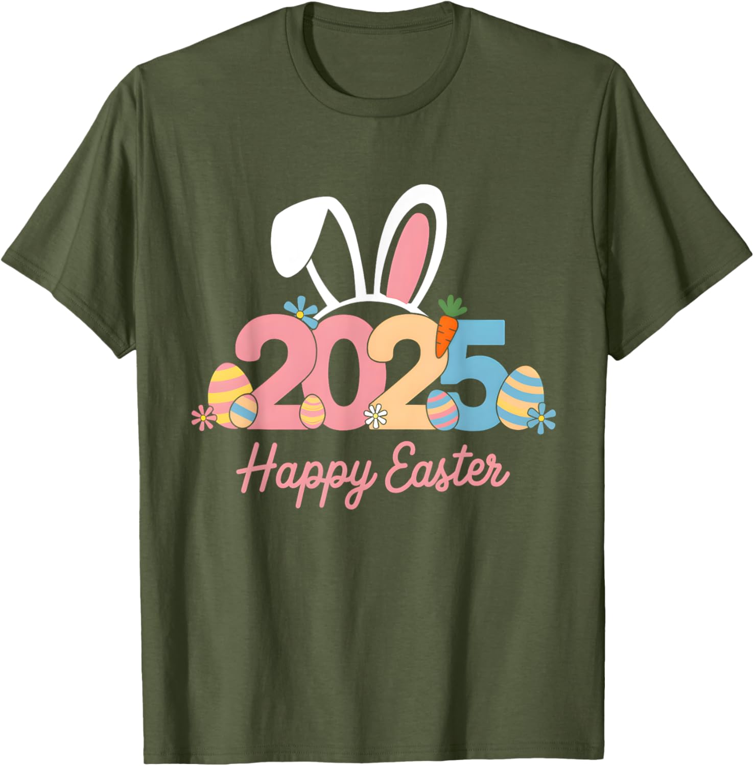 Happy Easter Squad Family T-Shirt 2025 Cute Easter Bunny Design - 3