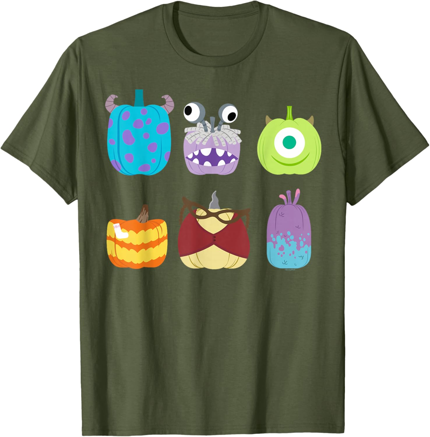 Disney Pixar Monsters Inc Halloween Pumpkin Grid T-Shirt for Kids and Adults - 5