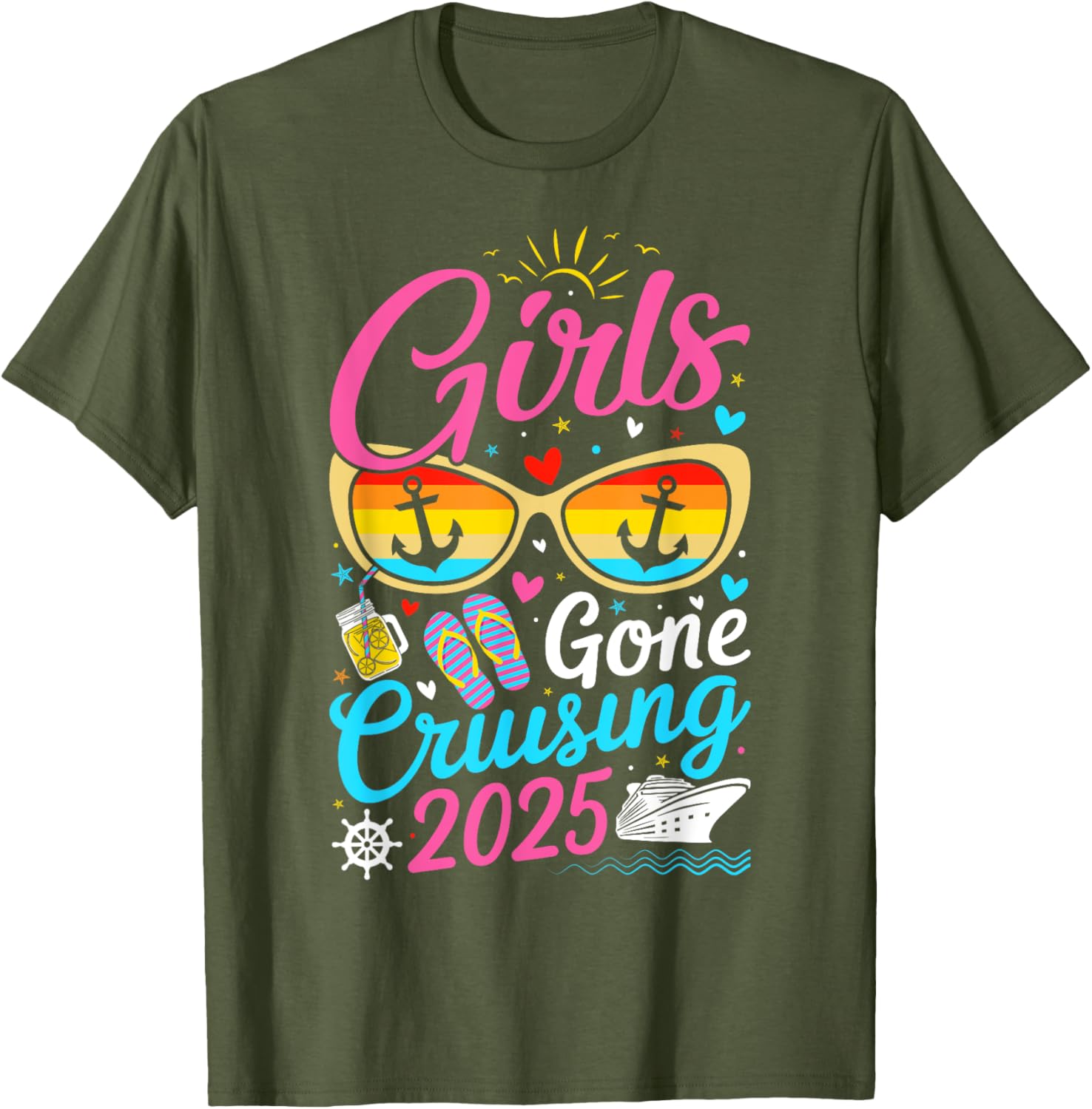 Girls Gone Cruising Vacation 2025 Party Cruise T-Shirt for Fun Adventures - 15