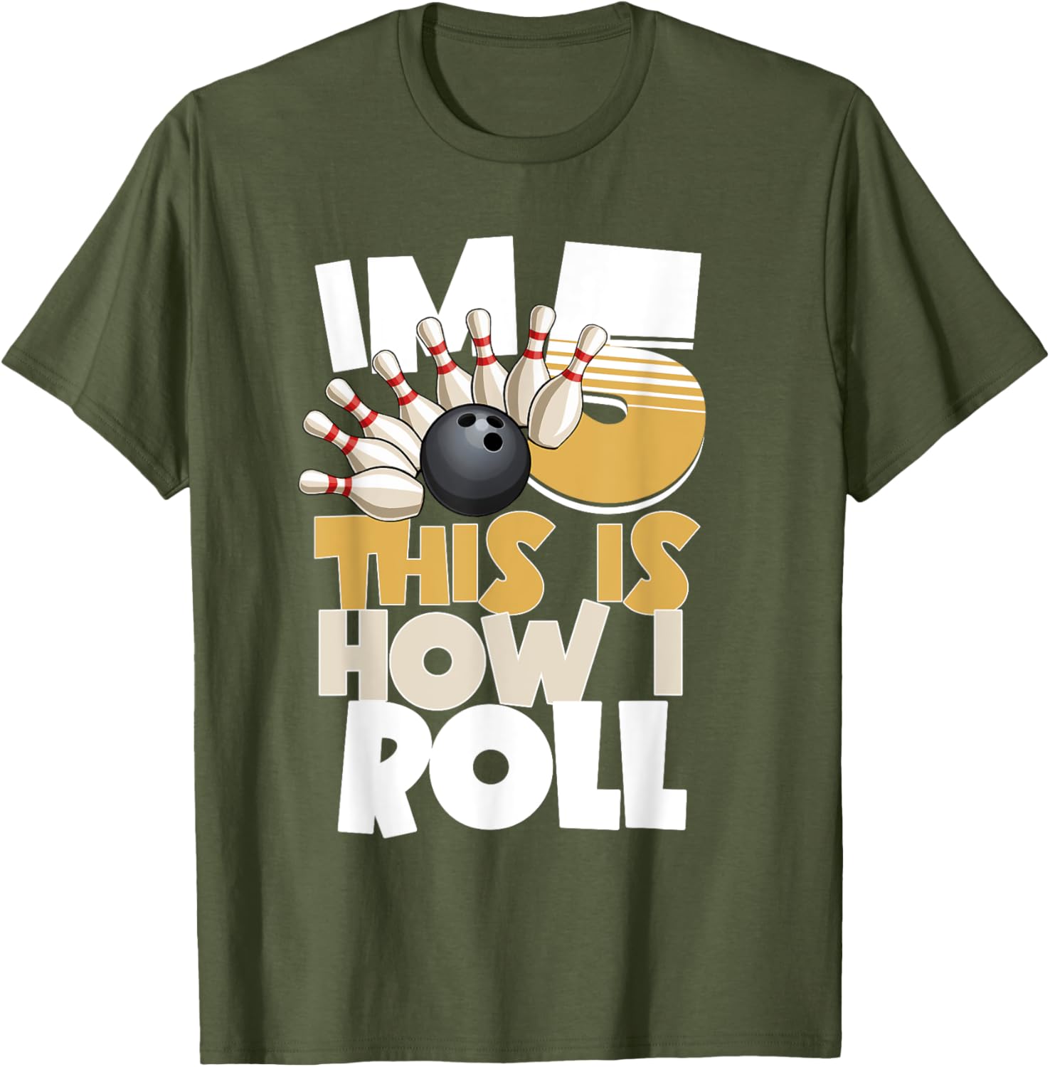 5th Birthday Bowling Shirt I'm 5 This is How I Roll for Kids - 15