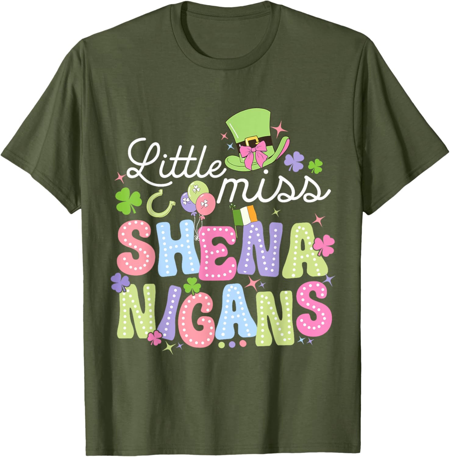 Little Miss Shenanigans St Patricks Day Toddler Irish T-Shirt for Girls - 8