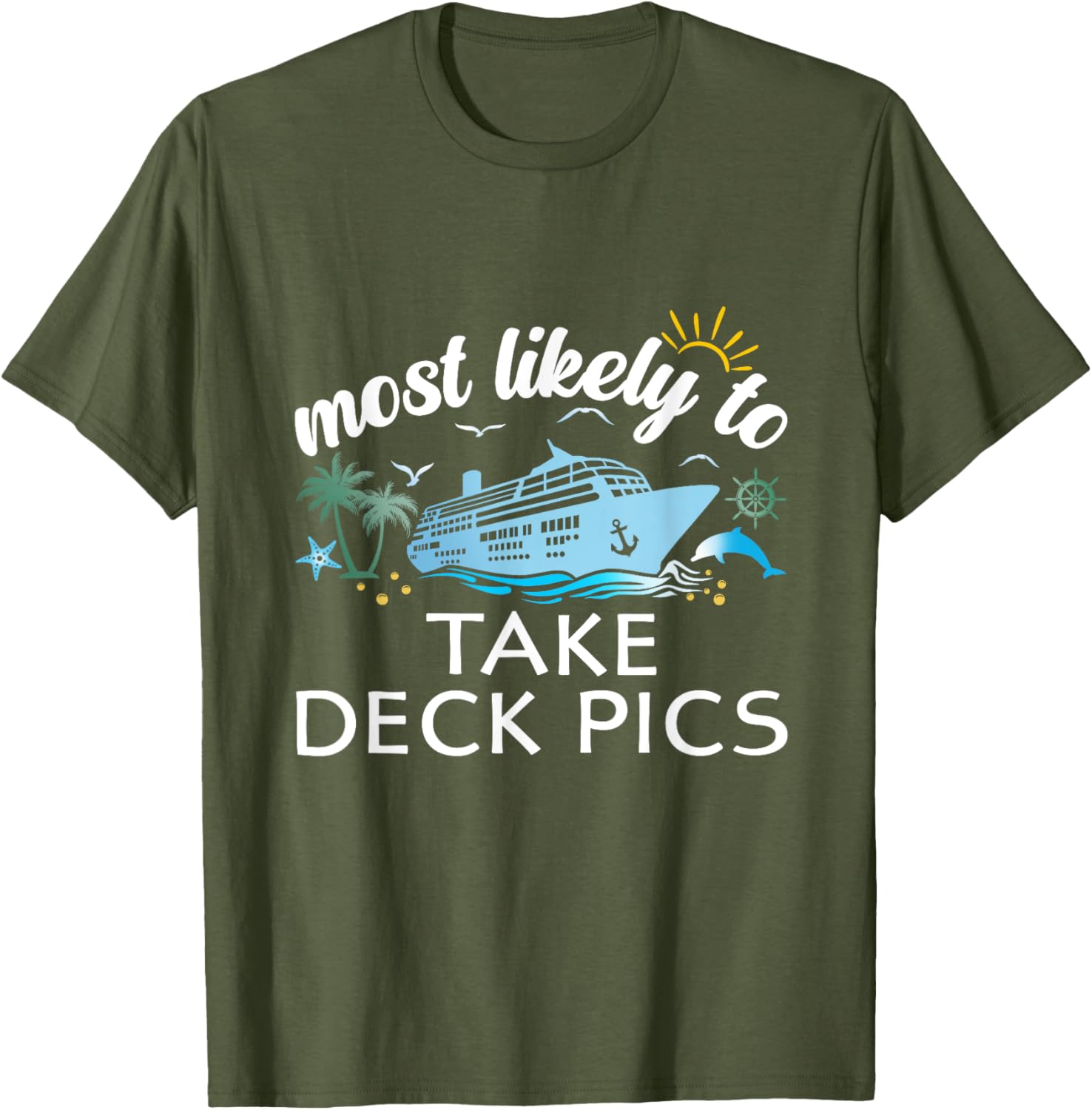 Most Likely to Take Deck Pics Family Cruise T-Shirt for Fun Travel Adventures - 7