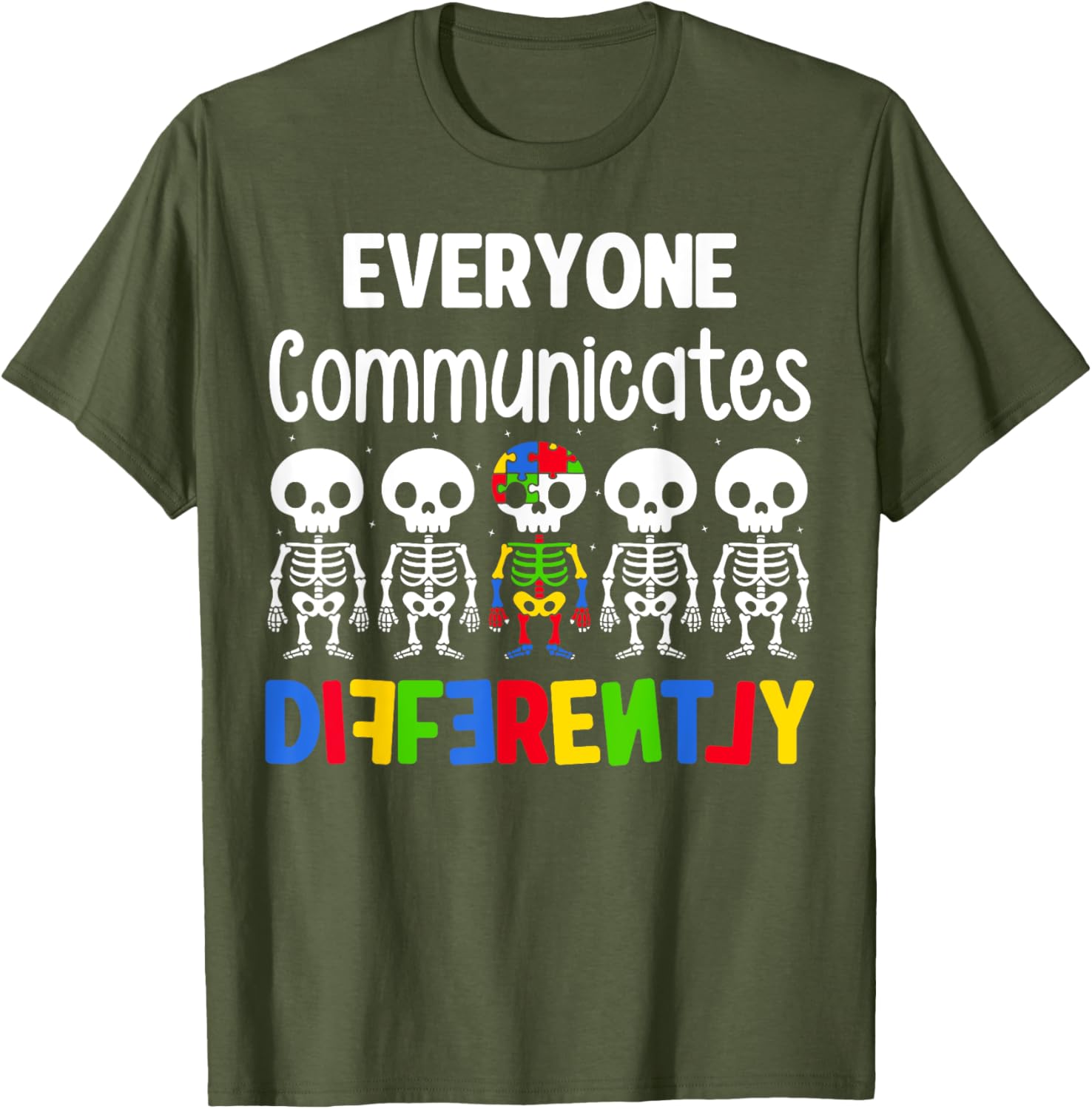 Everyone Communicates Differently Autism T-Shirt for Kids Fun and Inclusive - 20