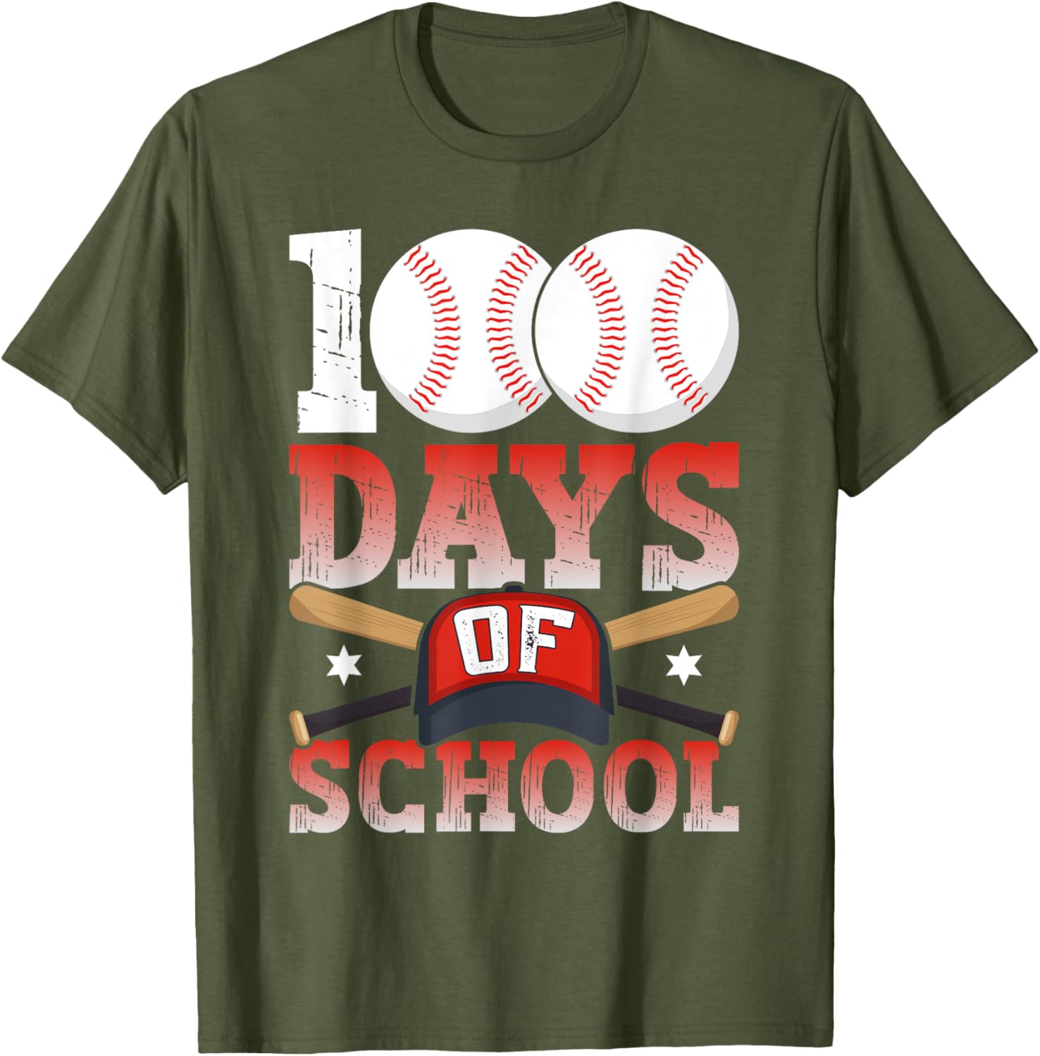 100 Days of School Baseball T-Shirt for Kids Boys Fun 100th Day Celebration - 7