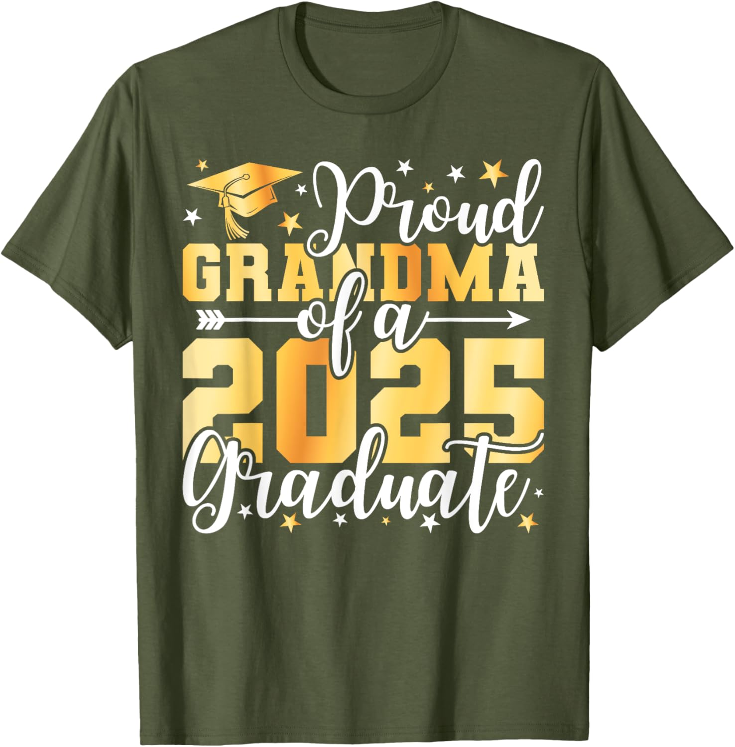 Proud Grandma of 2025 Graduate T-Shirt for Graduation Celebrations - 4