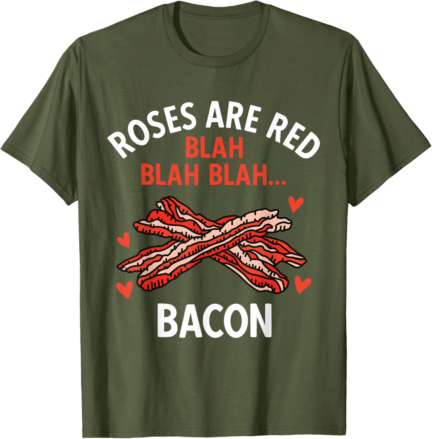 Roses Are Red Bacon Lover Valentine's Day T-Shirt for Foodies - 2