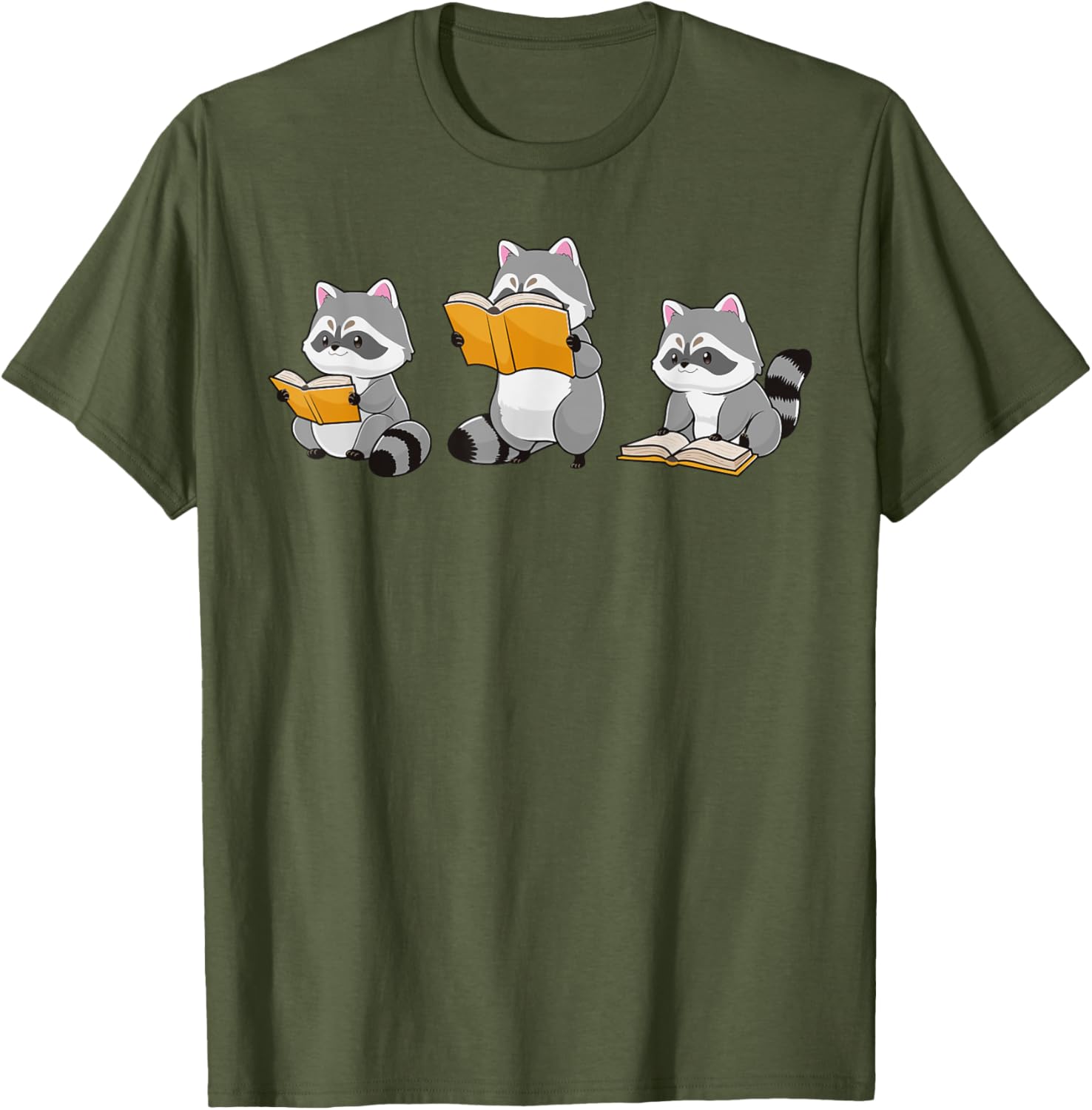 Cute Raccoon Reading Books T-Shirt for Book Lovers and Bookworms - 5