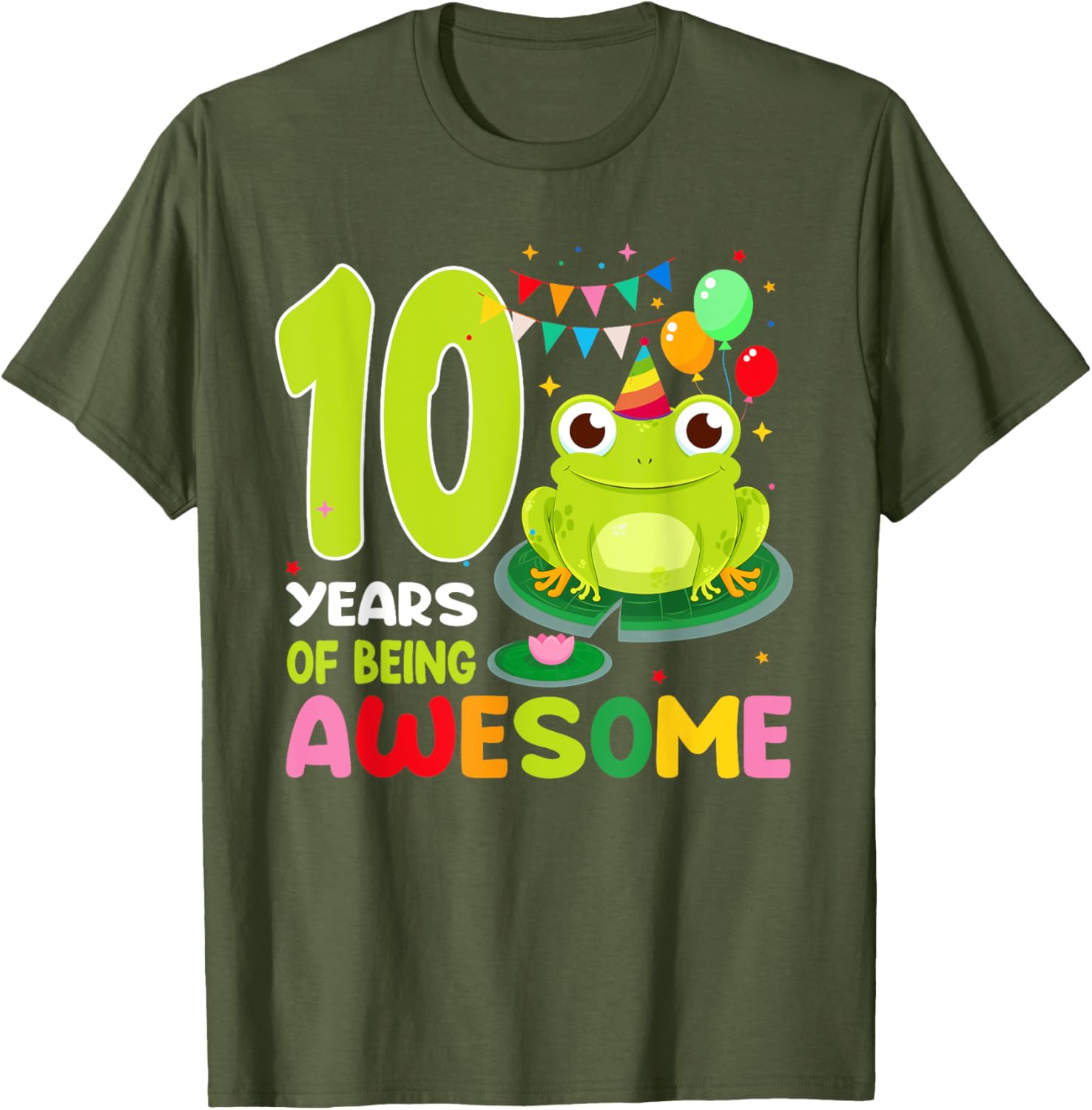 10th Birthday Frog Lover T-Shirt Celebrating 10 Years of Awesome Fun - 11