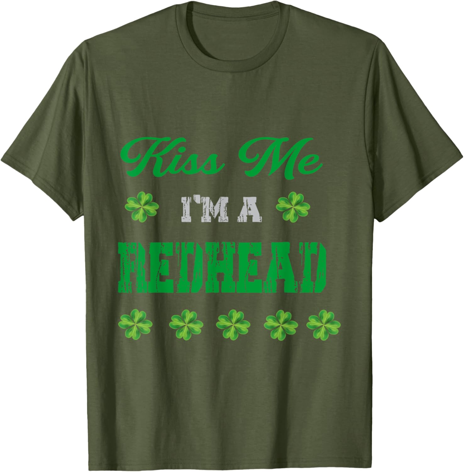 Kiss Me I'm a Redhead St. Patrick's Day Funny T-Shirt for Irish Pride - 1