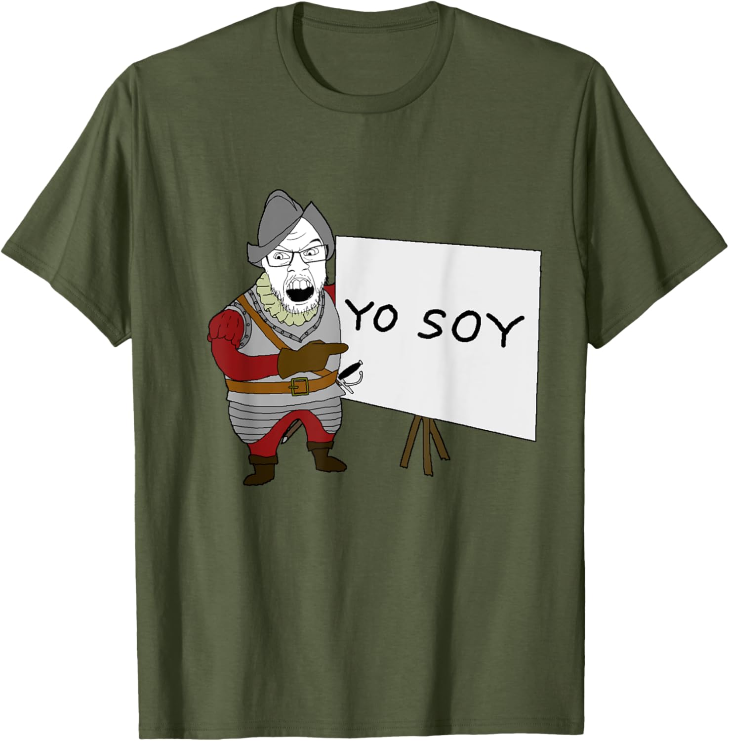 Soyjak Conquistador Wojak Soyboy T-Shirt for Spanish Teachers - 19