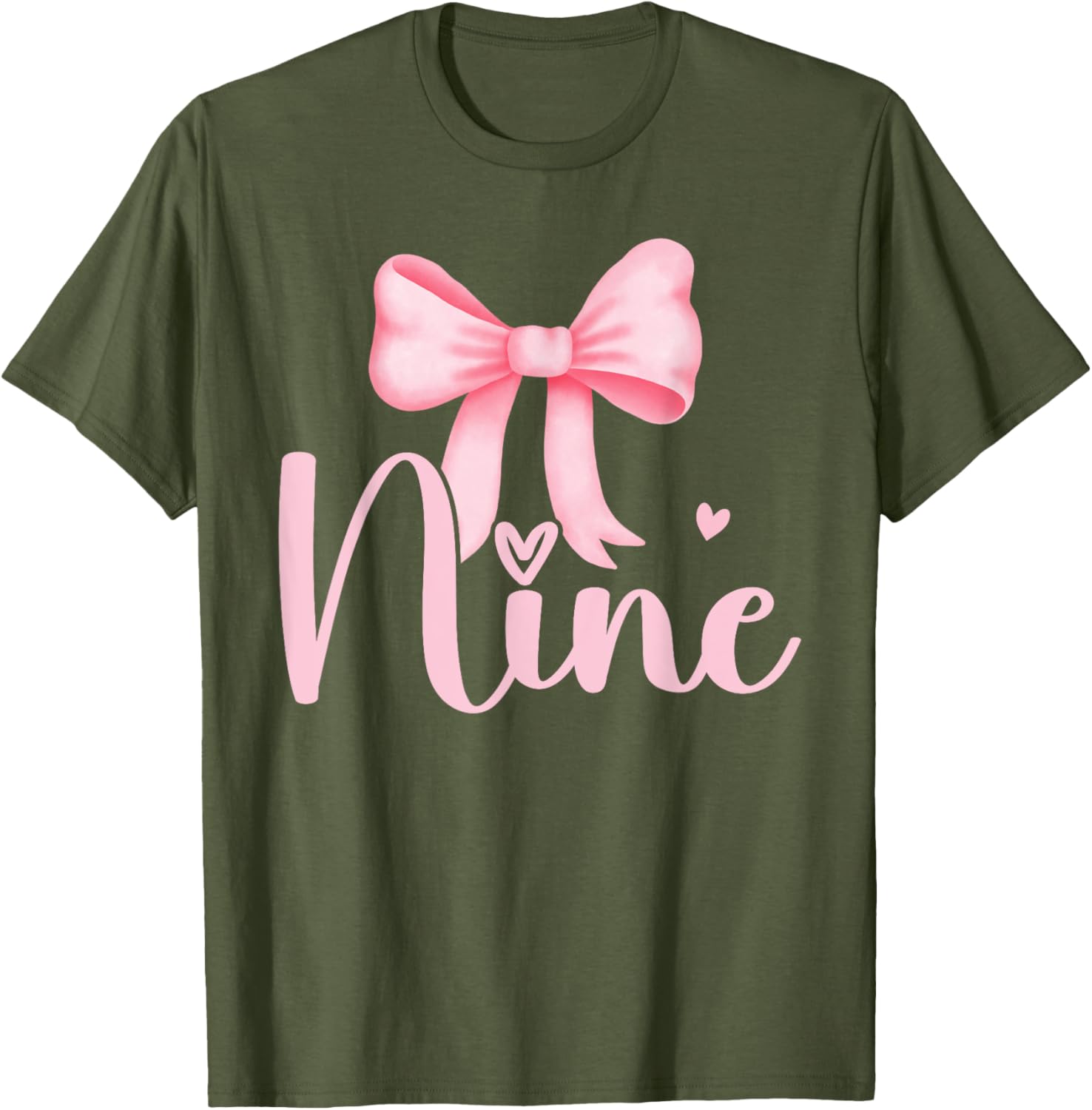 Adorable Birthday Girl Pink Coquette Bow T-Shirt for 9 Year Olds - 6