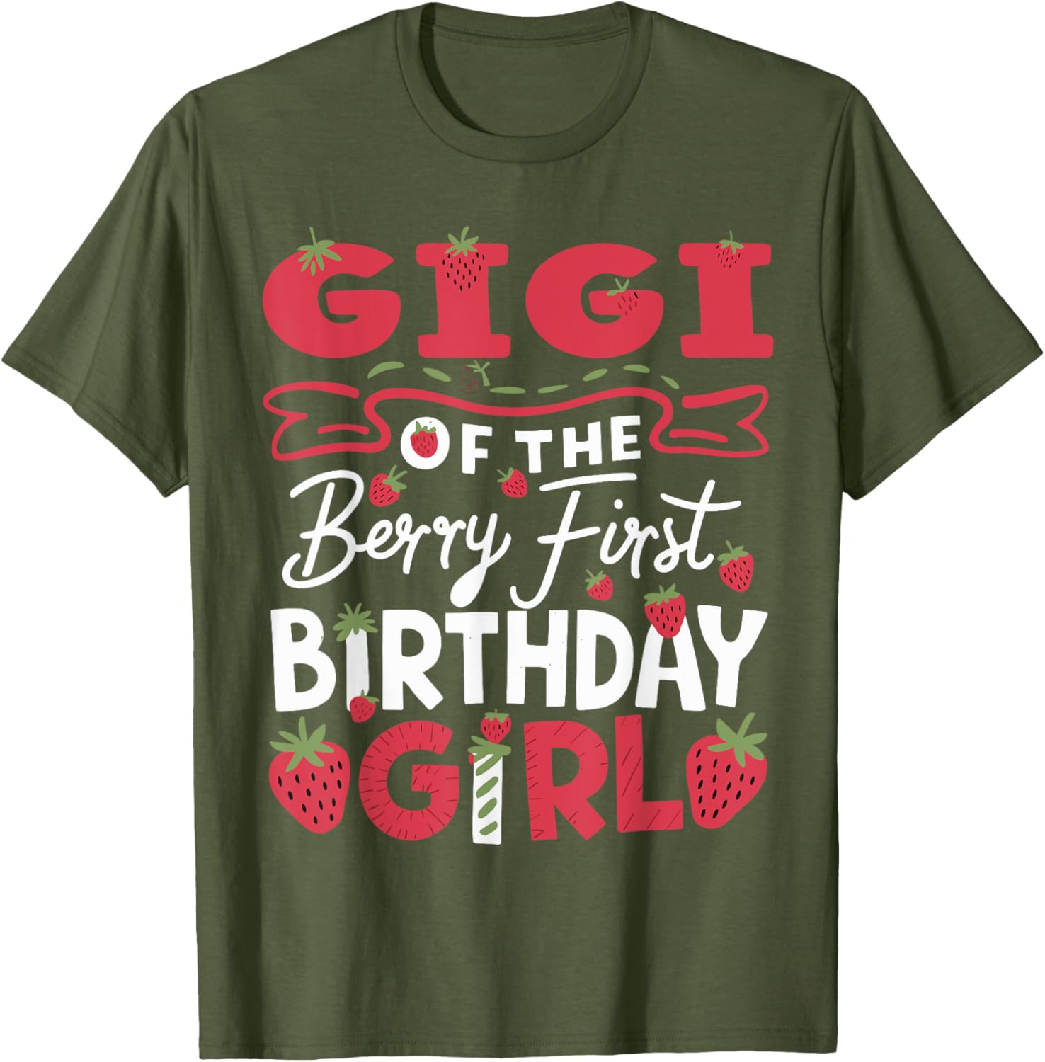 Adorable Gigi Of The Berry First Birthday Girl Strawberry T-Shirt - 5
