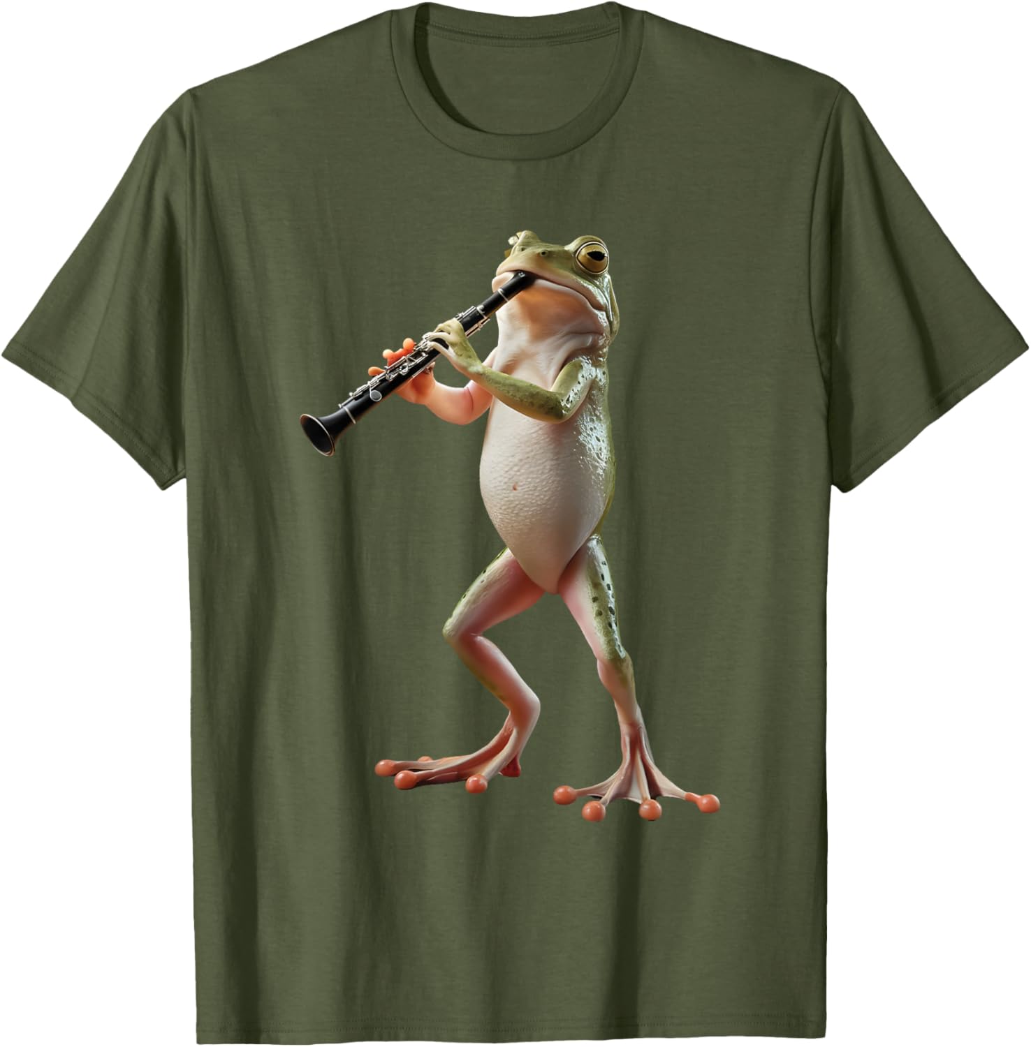 Cute Frog Playing Clarinet T-Shirt for Music Lovers and Nature Fans - 5