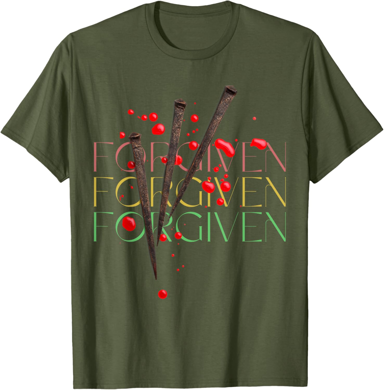 Forgiven Love Jesus T-Shirt Faith Graphic Tee for Christians - 9