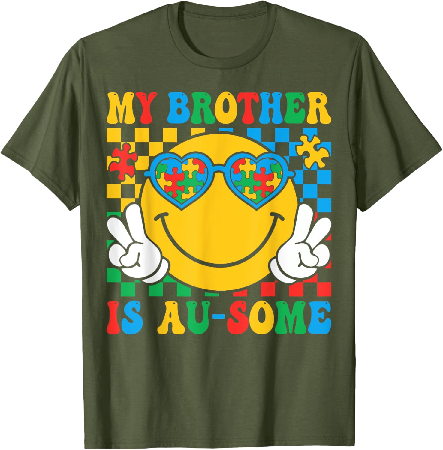 My Brother Is Awesome Autism Awareness T-Shirt for Sisters and Kids - 10