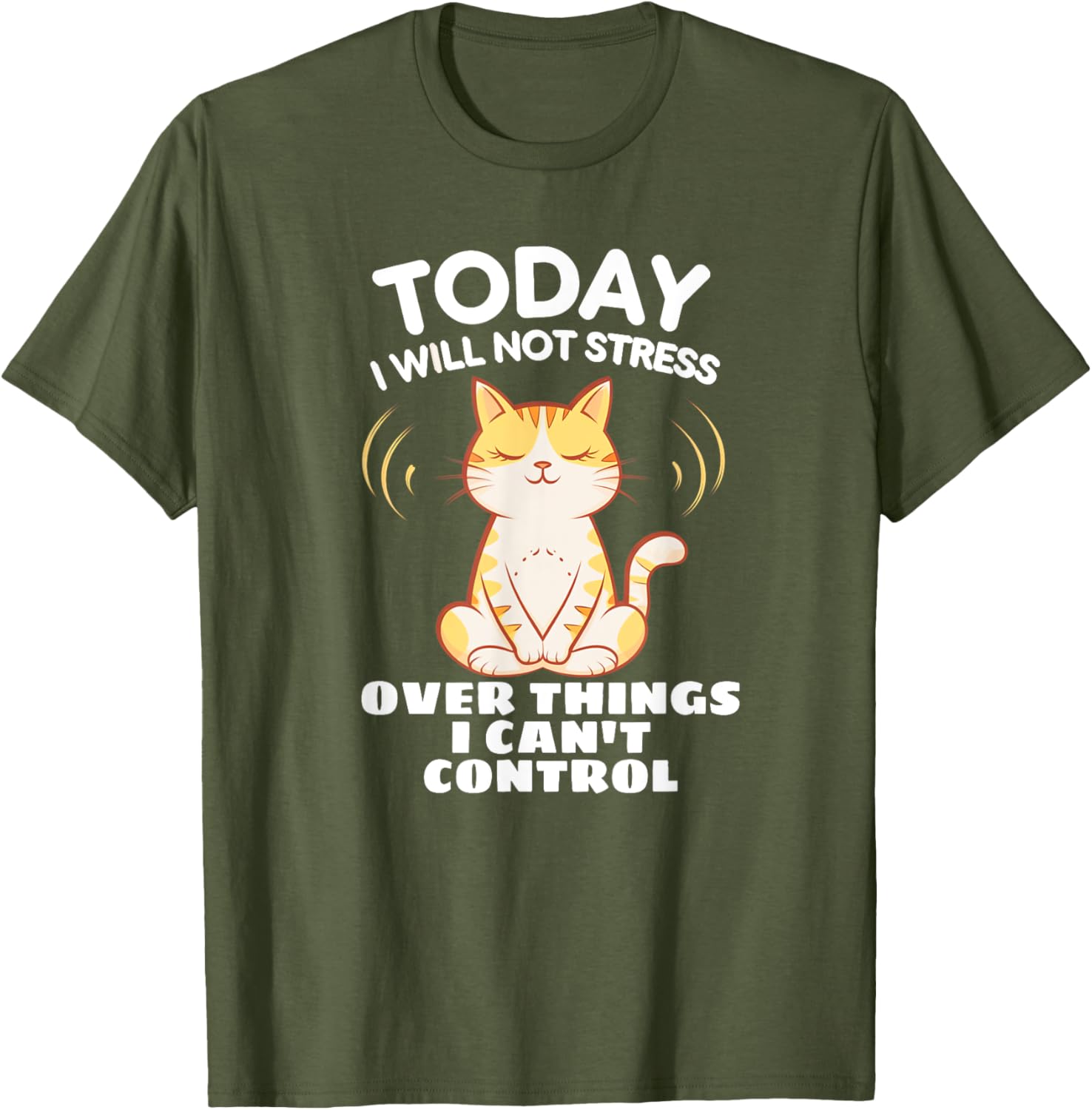 Today I Will Not Stress Yoga Cat T-Shirt for Relaxation and Peace - 3