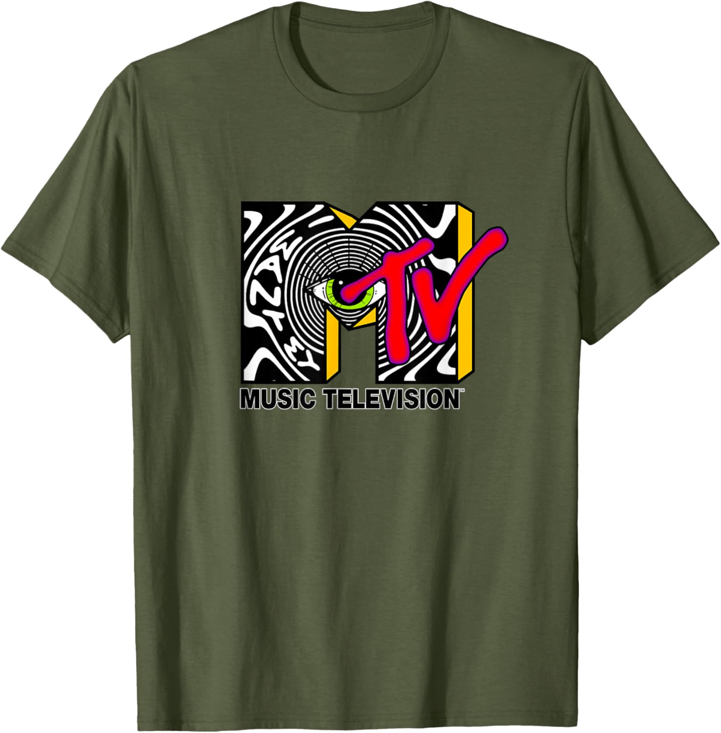 MTV Psychedelic Eye Logo T-Shirt – Unique Optical Illusion Artwear - 11