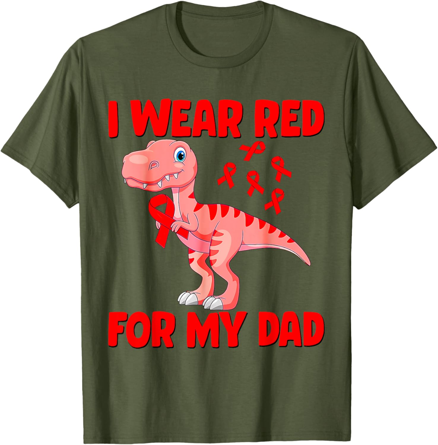 I Wear Red For My Dad Heart Disease Awareness Toddler T-Shirt - 7