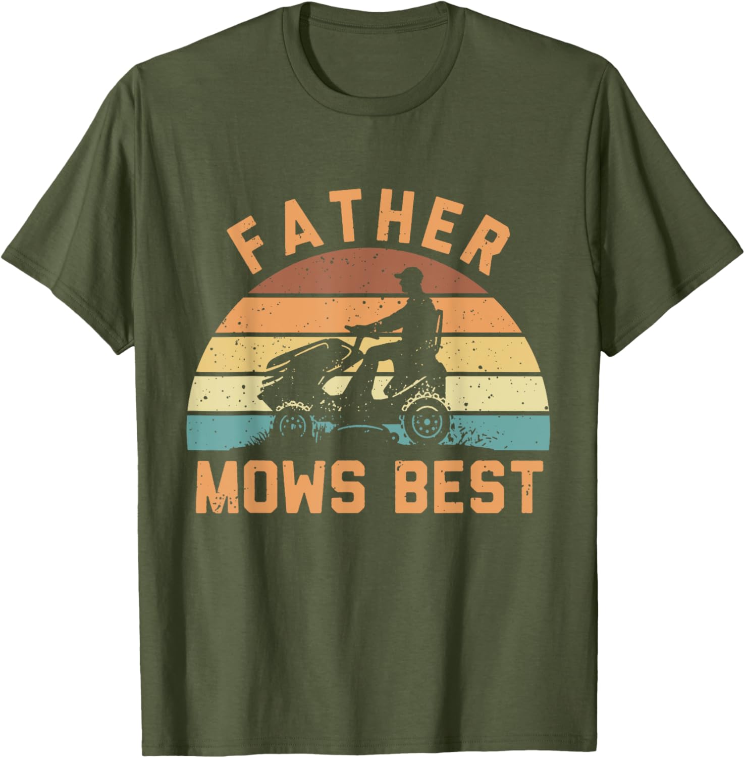 Father Mows Best Funny Retro Dad T-Shirt for Mowing Enthusiasts - 1