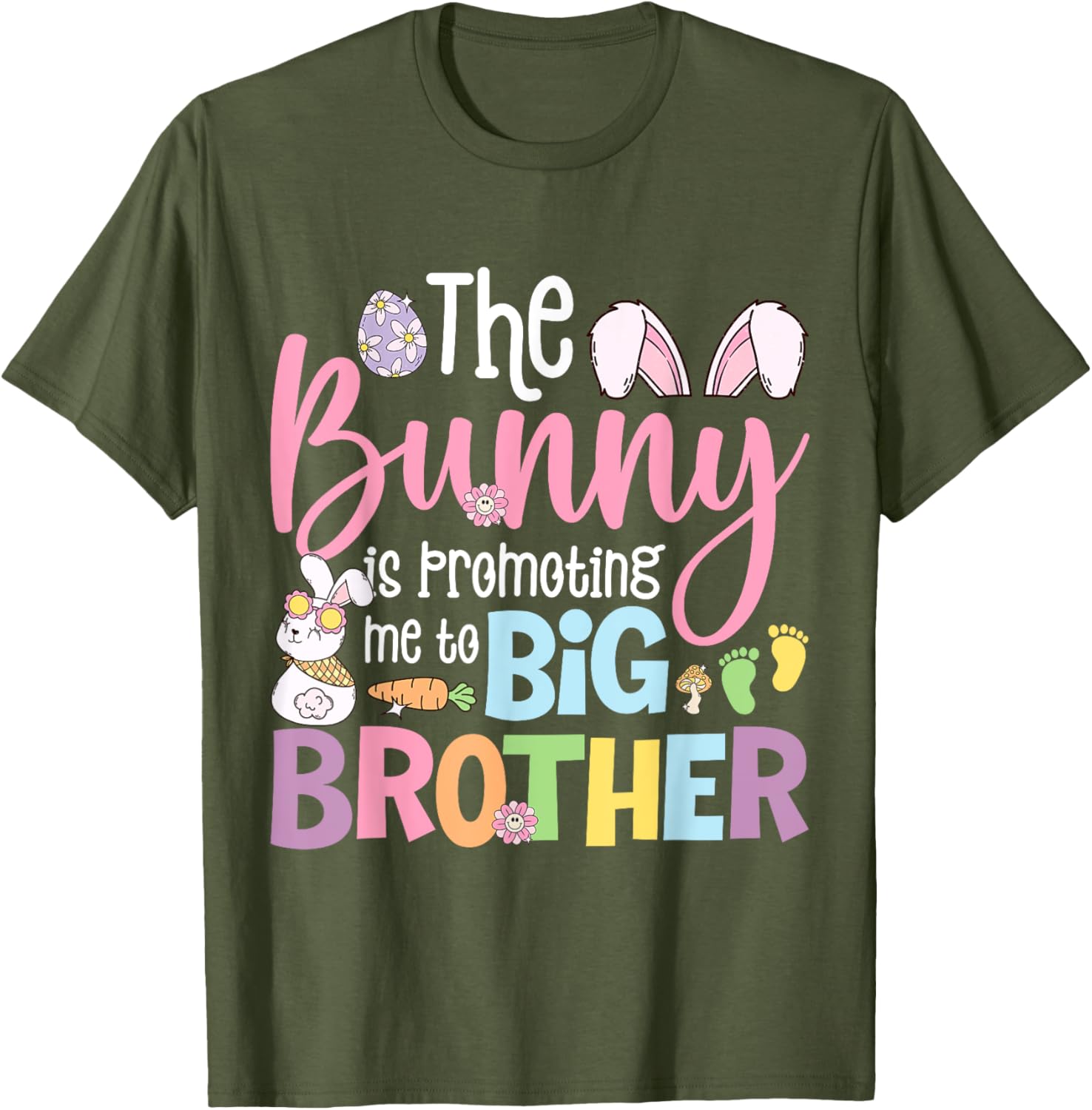 Big Brother Easter Bunny Pregnancy Announcement T-Shirt for Expecting Moms - 1