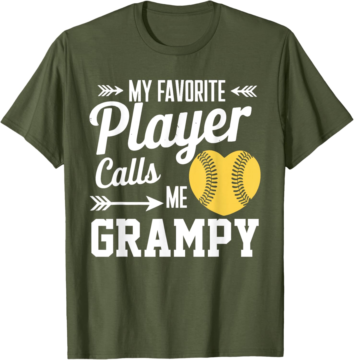 My Favorite Player Calls Me Grampy Softball T-Shirt for Proud Grandparents - 3
