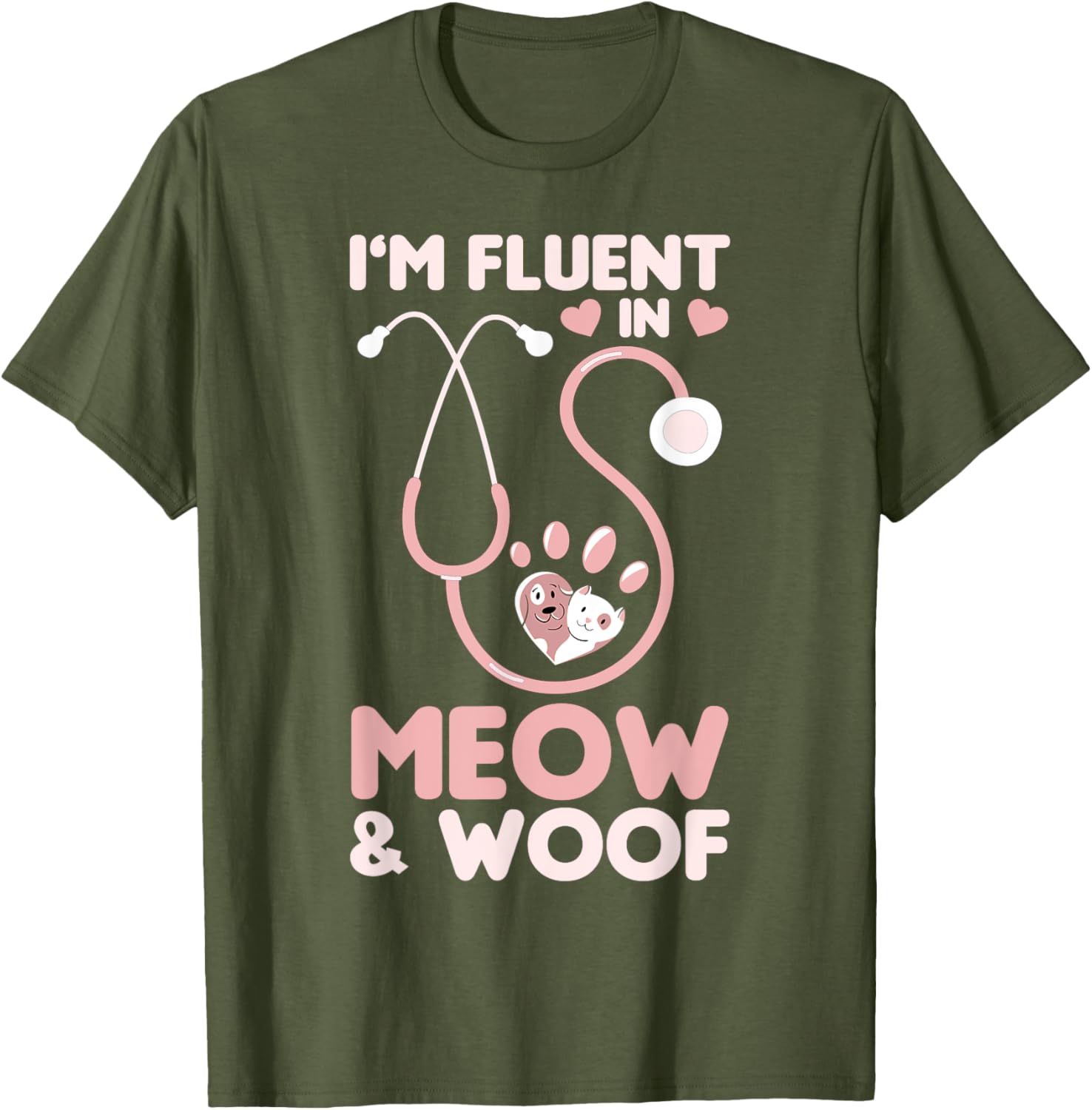 Cute Veterinary Design Stethoscope Paw Vet Tech T-Shirt for Animal Lovers - 8