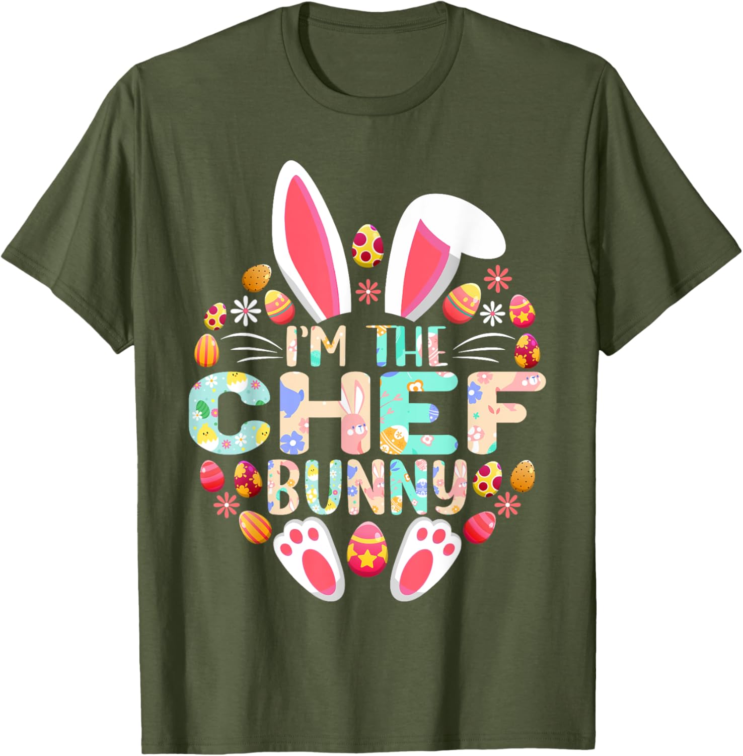 Funny Easter Family Matching T-Shirt I'm The Chef Bunny Design - 1