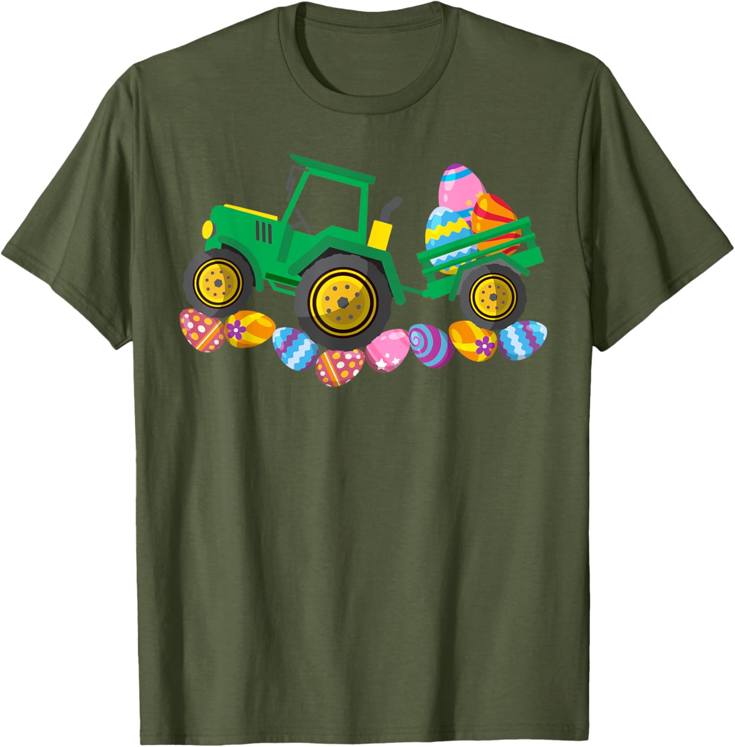 Easter Bunny Toddler T-Shirt for Boys and Girls with Farmer Tractor Eggs - 12