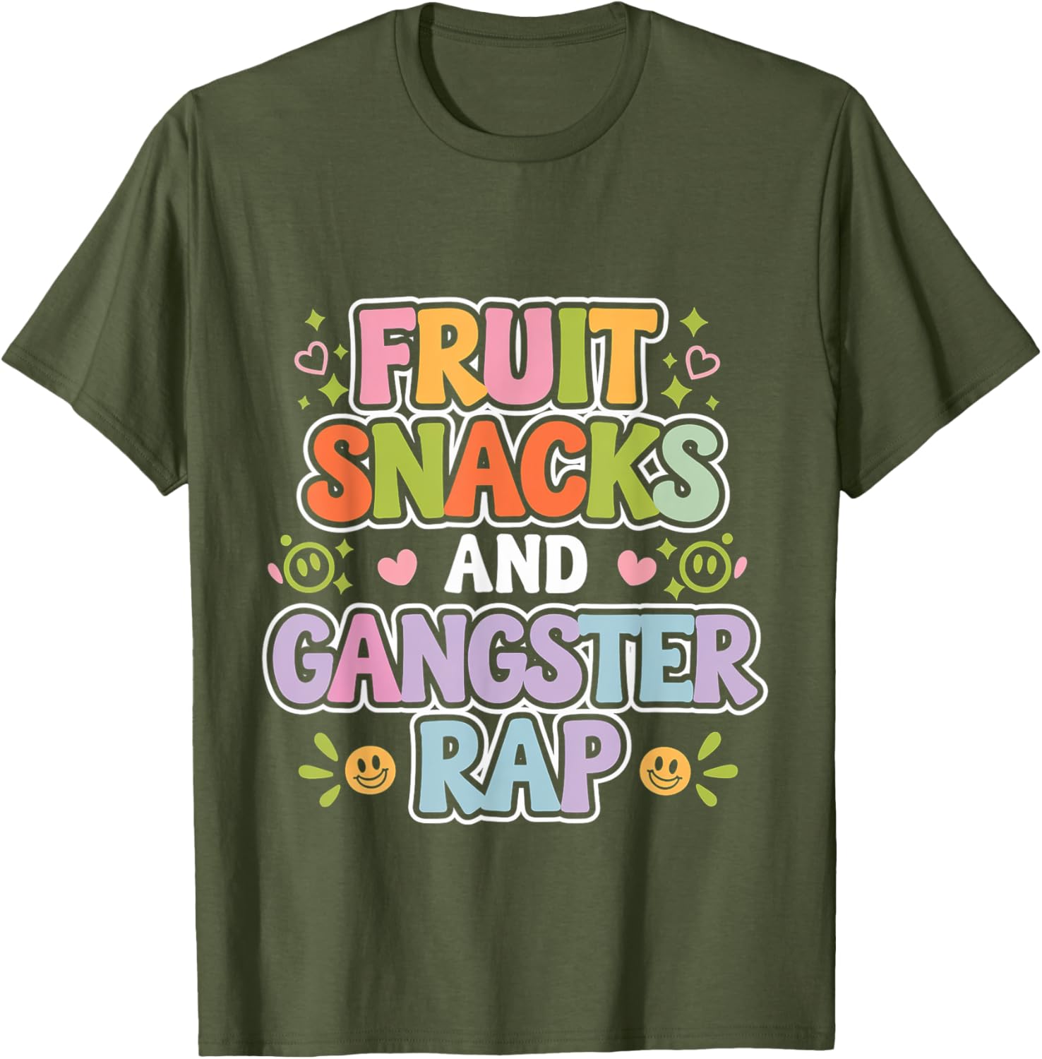 Fun Fruit Snacks and Gangster Rap Kid-Friendly Humor T-Shirt for Kids - 18