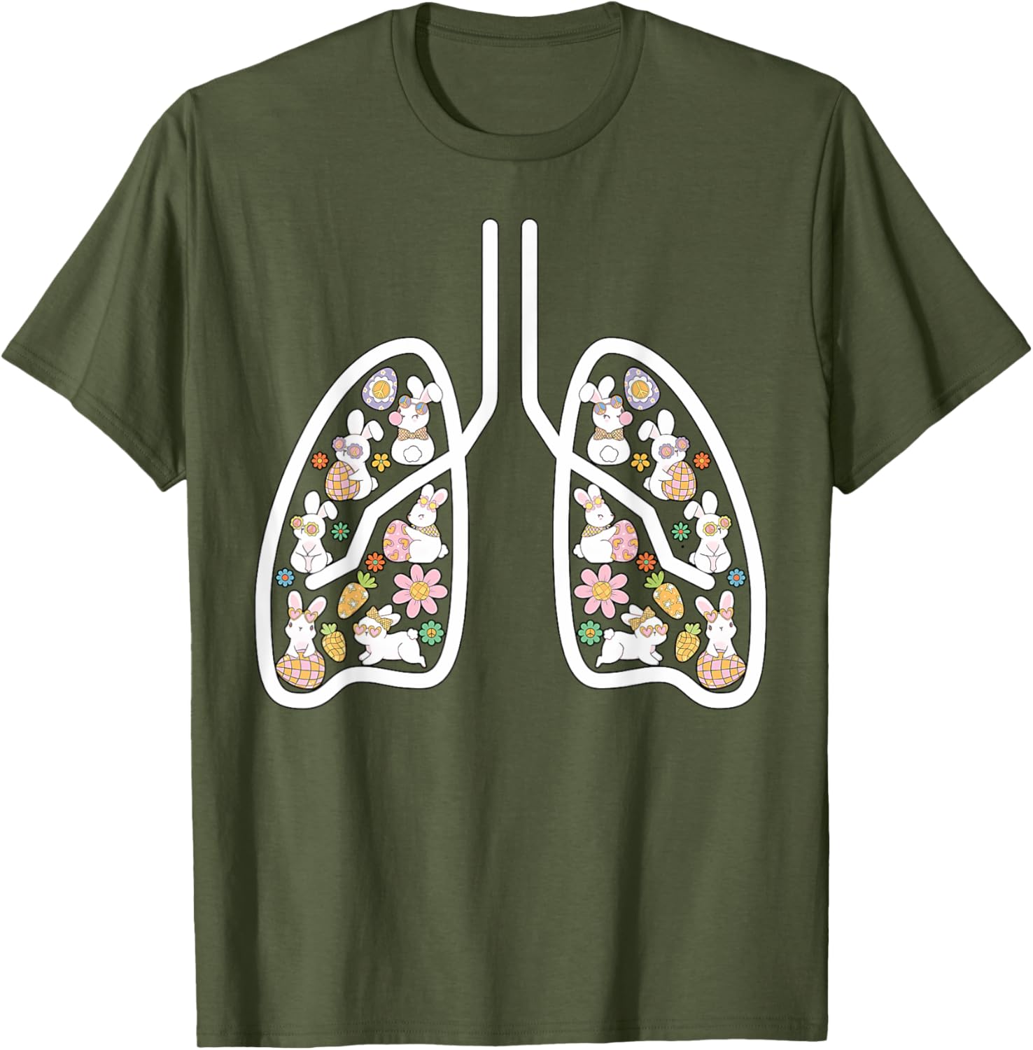 Respiratory Therapist Easter Lungs Nurse T-Shirt for Pulmonologists - 1