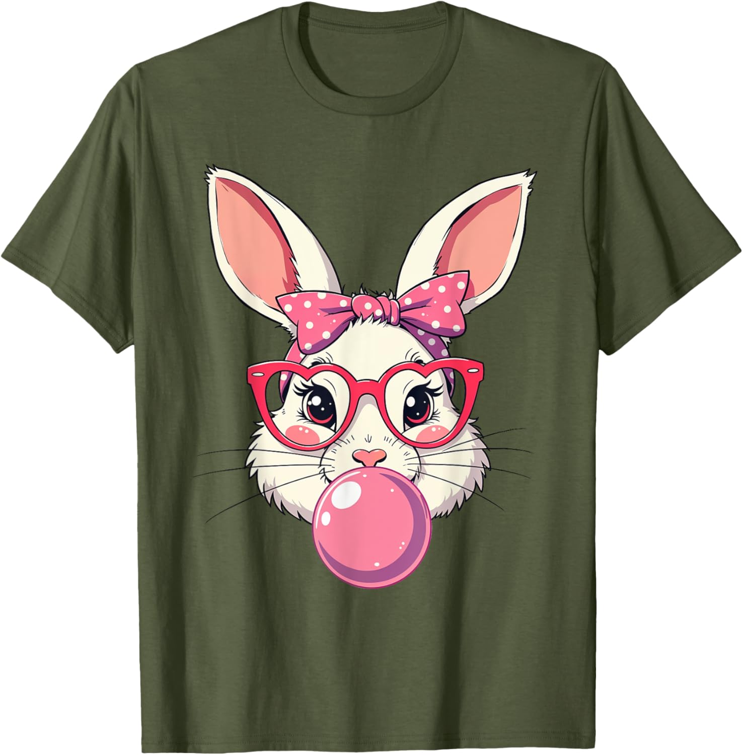 Cute Bunny Face Bow T-Shirt for Easter Fun - Kids and Adults Available - 13