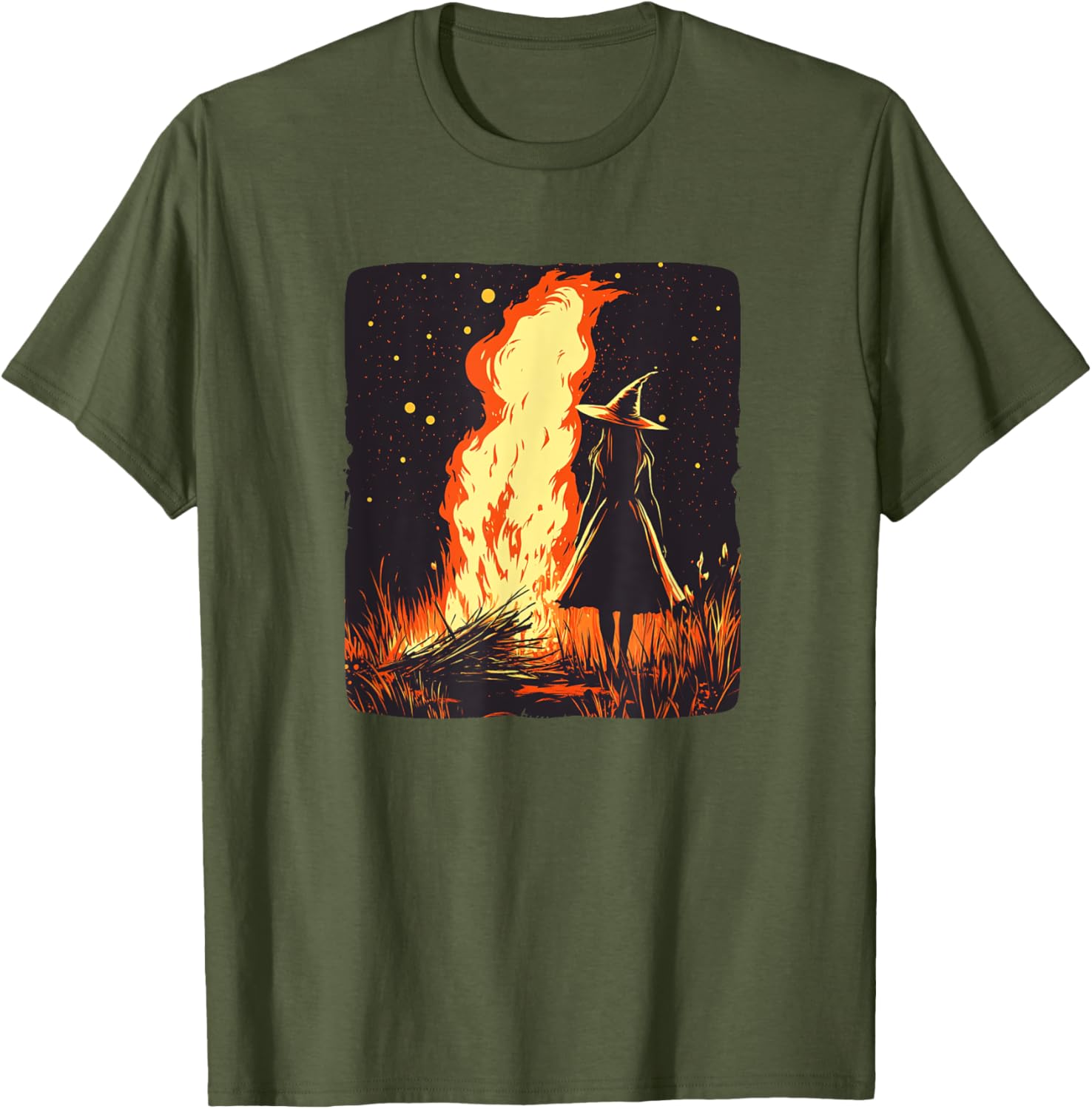 Spellbinding Witch and Bonfire Magic T-Shirt for Enchanting Nights - 14