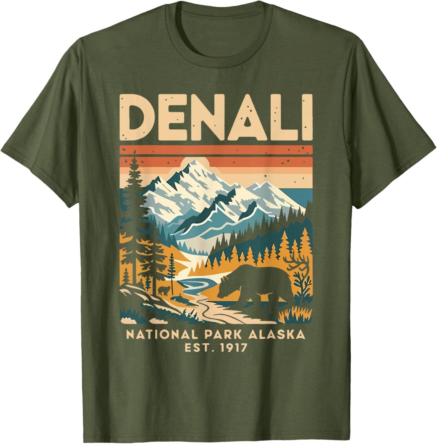 Vintage Denali National Park T-Shirt for All Ages - Men's, Women's, Kids' Apparel - 8
