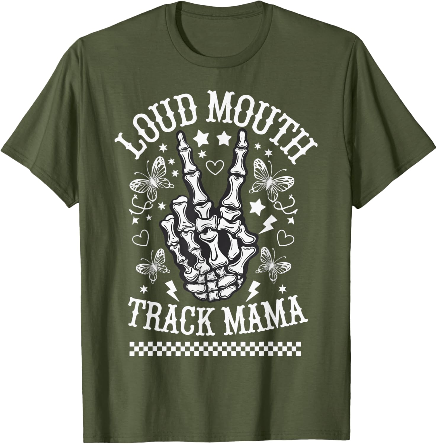 Fun Loud Mouth Track Mama T-Shirt for Stylish Moms on the Go - 15