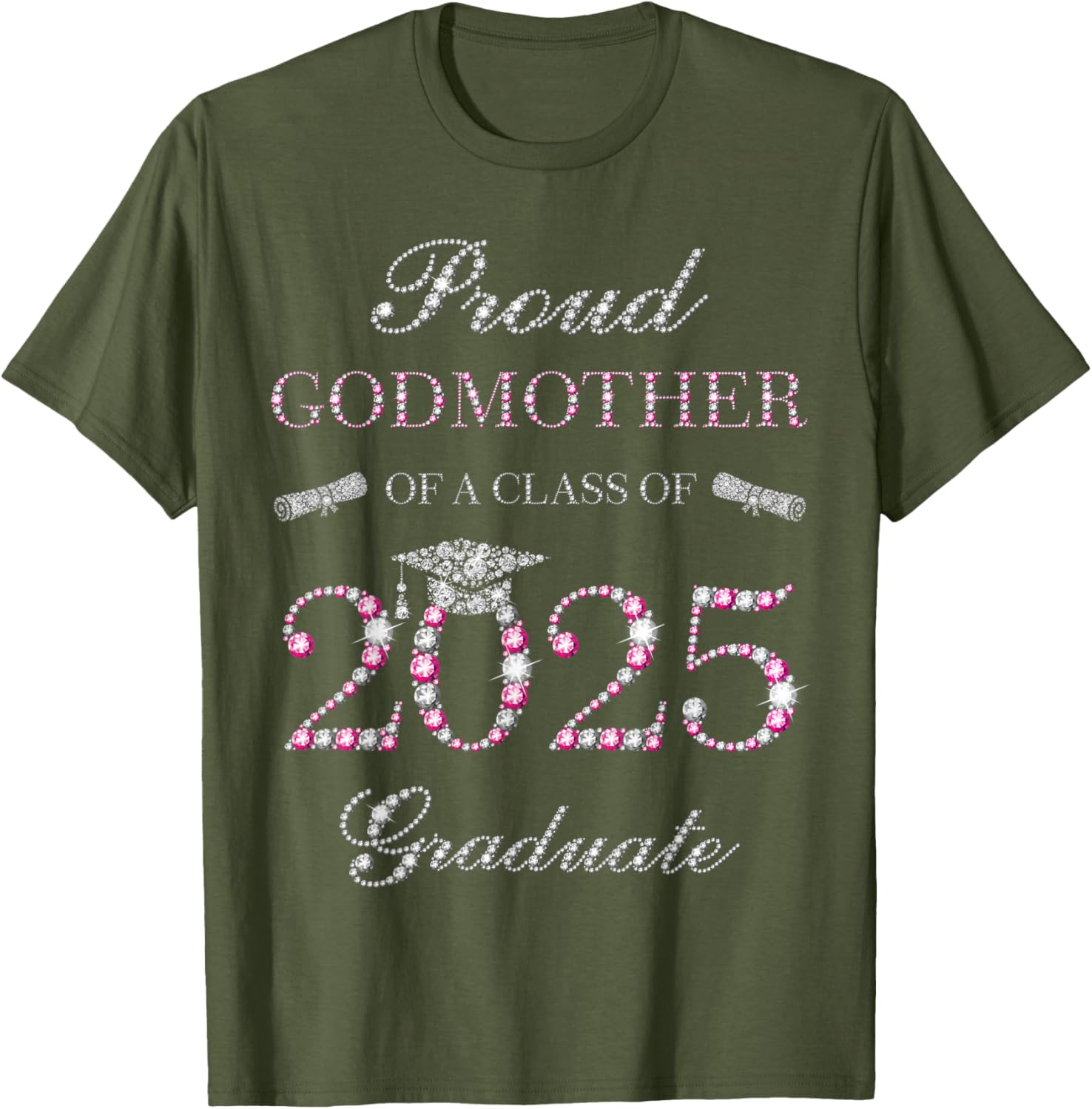 Proud Godmother of a Class of 2025 Graduate T-Shirt for Celebrations - 1